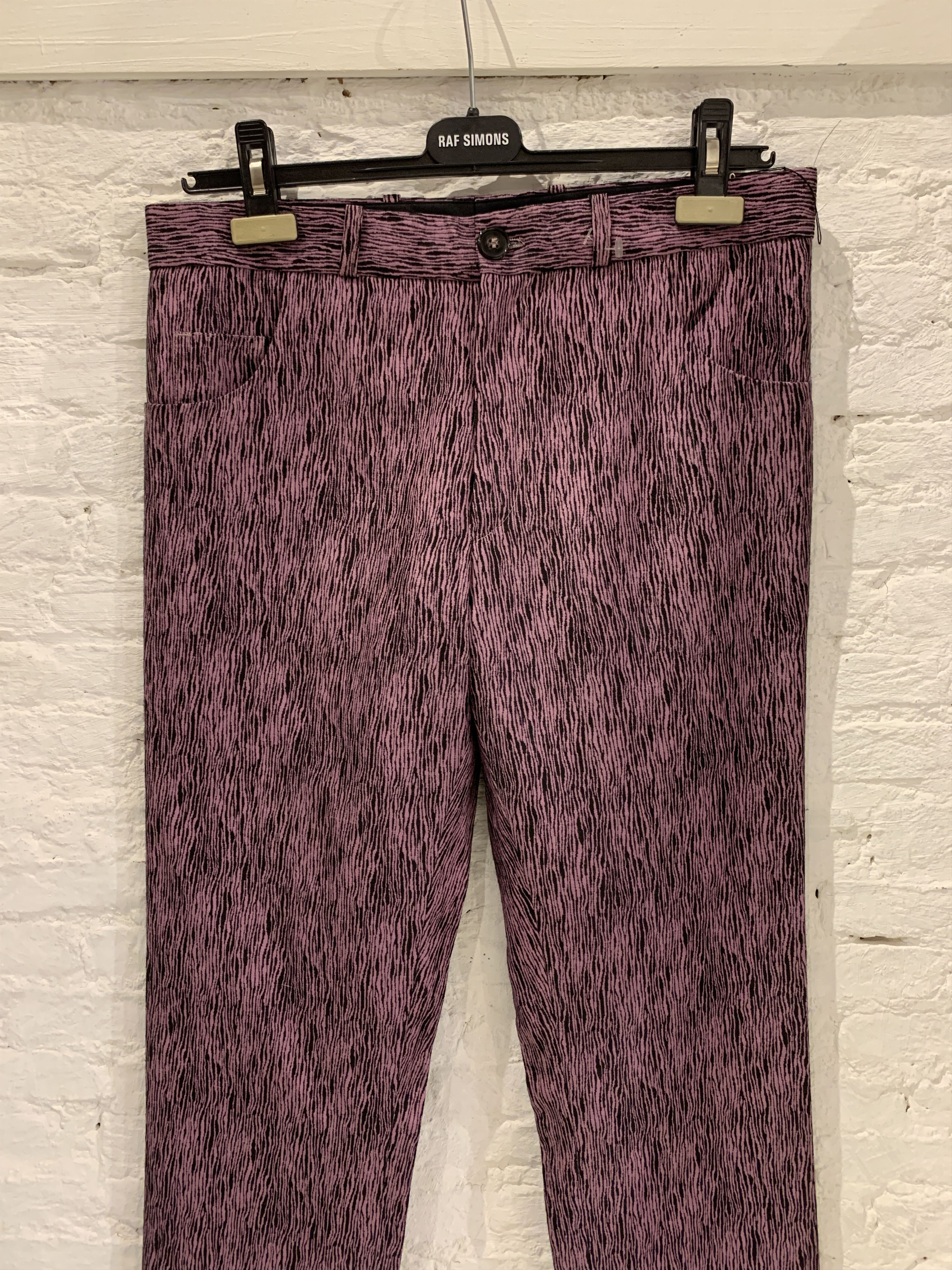 Raf Simons Raf Simons S/S98 Black Palms zebra print trousers show piece Size US 34 / EU 50 - 3 Thumbnail