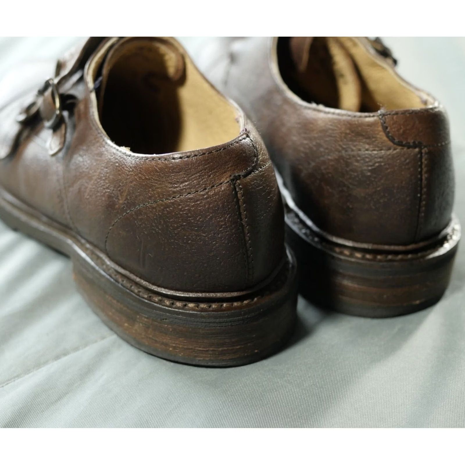 Frye Frye Shoes Mens 7.5 Brown Double Monk Straps Derby Dress Casual Chunky Leather Cap Toe Wingtip Size ONE SIZE - 6 Thumbnail