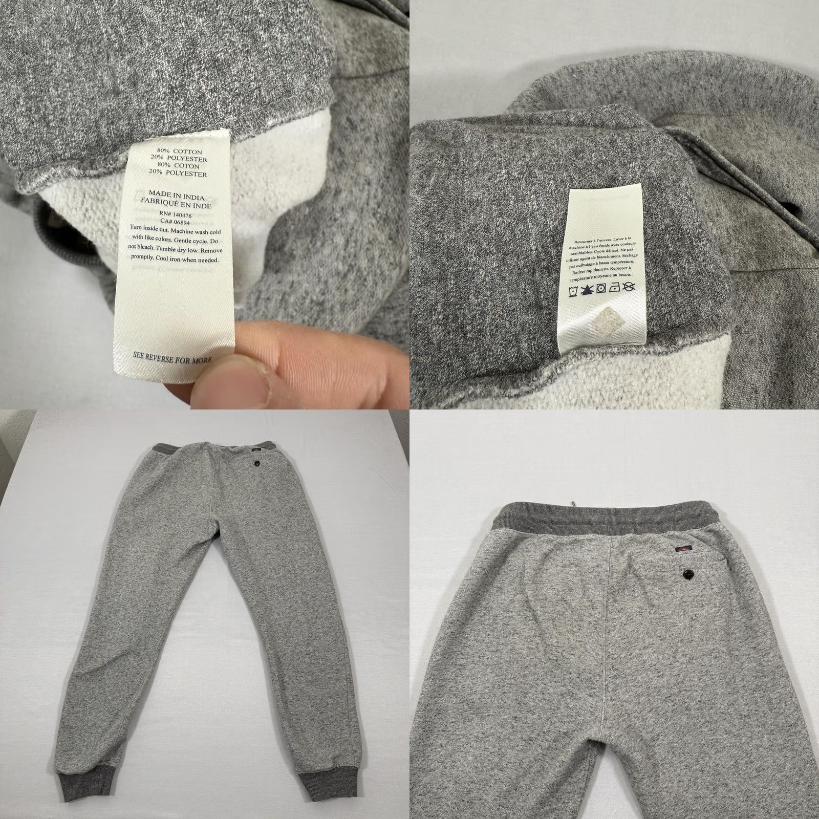 Faherty Faherty Mens Medium Gray Fleece Jogger Pants Drawstring Stretch Elastic Waist Size US 31 - 9 Thumbnail