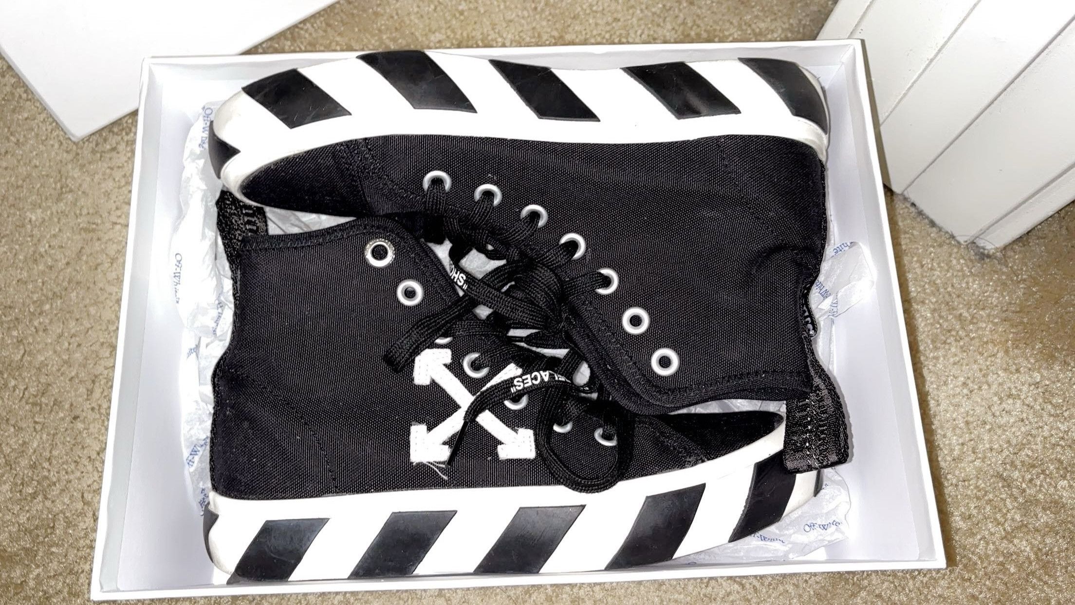 Off-White off-white vulcanized mid canvas black/white Size US 8 / IT 38 - 1 Thumbnail