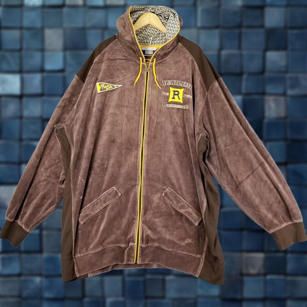 Nike VINTAGE Nike Velour Suede Harlem Renaissance Jacket XXLT Black Five FLAW BLEACH Size US XXL / EU 58 / 5 - 1 Thumbnail