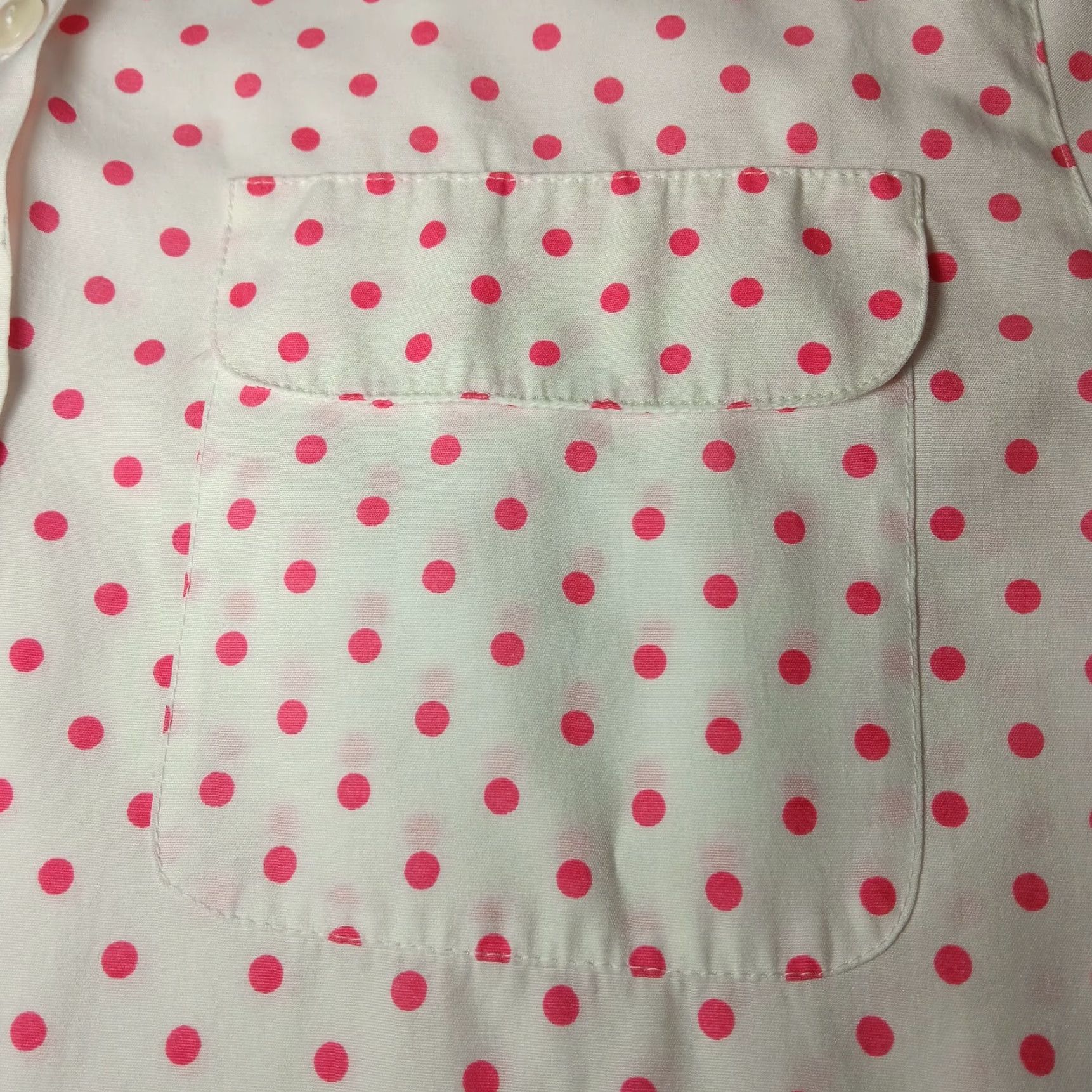Pinko VINTAGE Apparenza Blouse Shirt Womens S White Pink Polka Dot Collared Button Short Sleeve Rockabilly 1980s Size S / US 4 / IT 40 - 6 Thumbnail