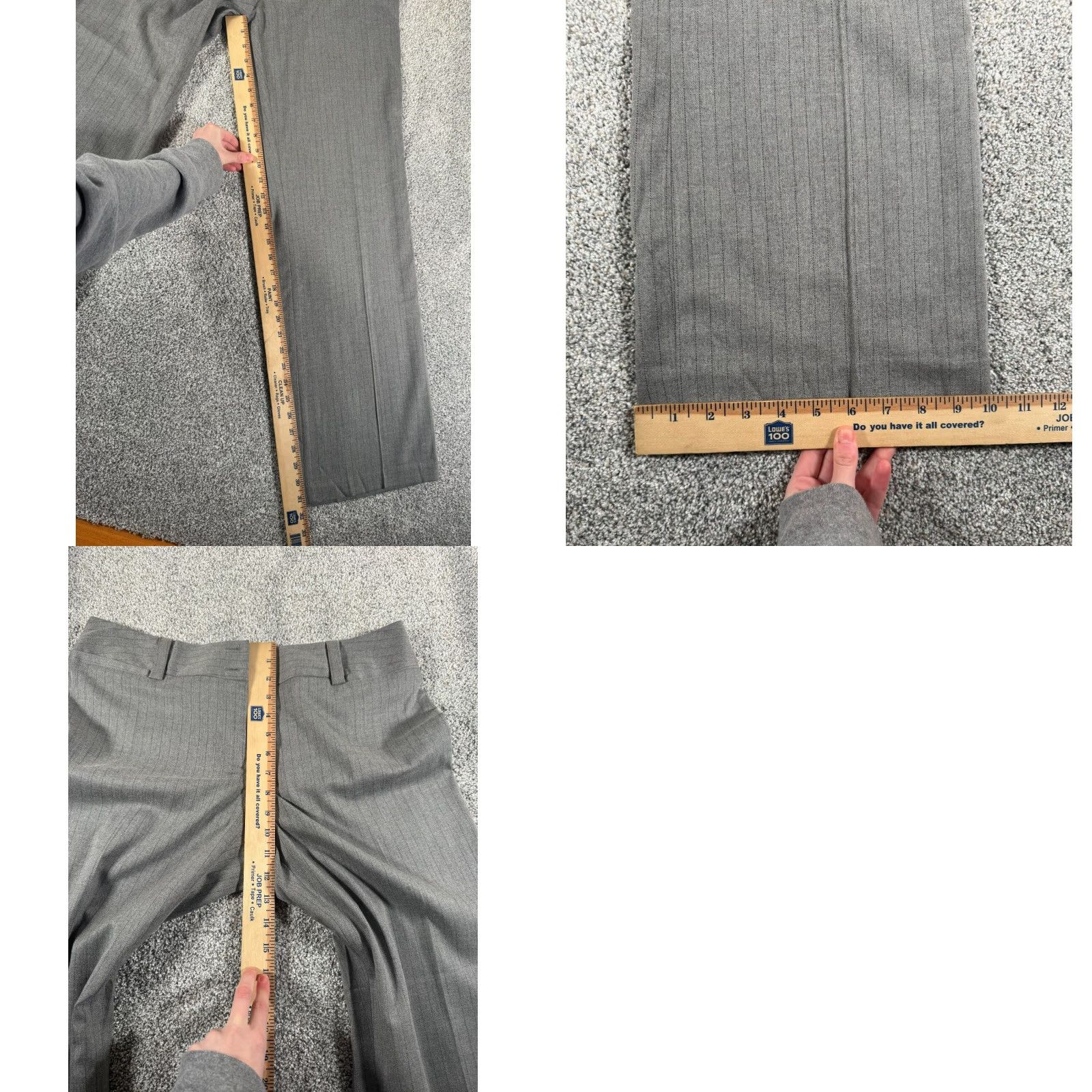 Vintage AB Studio Pants Womens Size 8 Dress Pants Pinstripe Lined Straight Leg Office Career Chic City 64% Polyester, 34% Rayon, 2% Spandex Womens Size 30" / US 8 / IT 44 - 8 Thumbnail