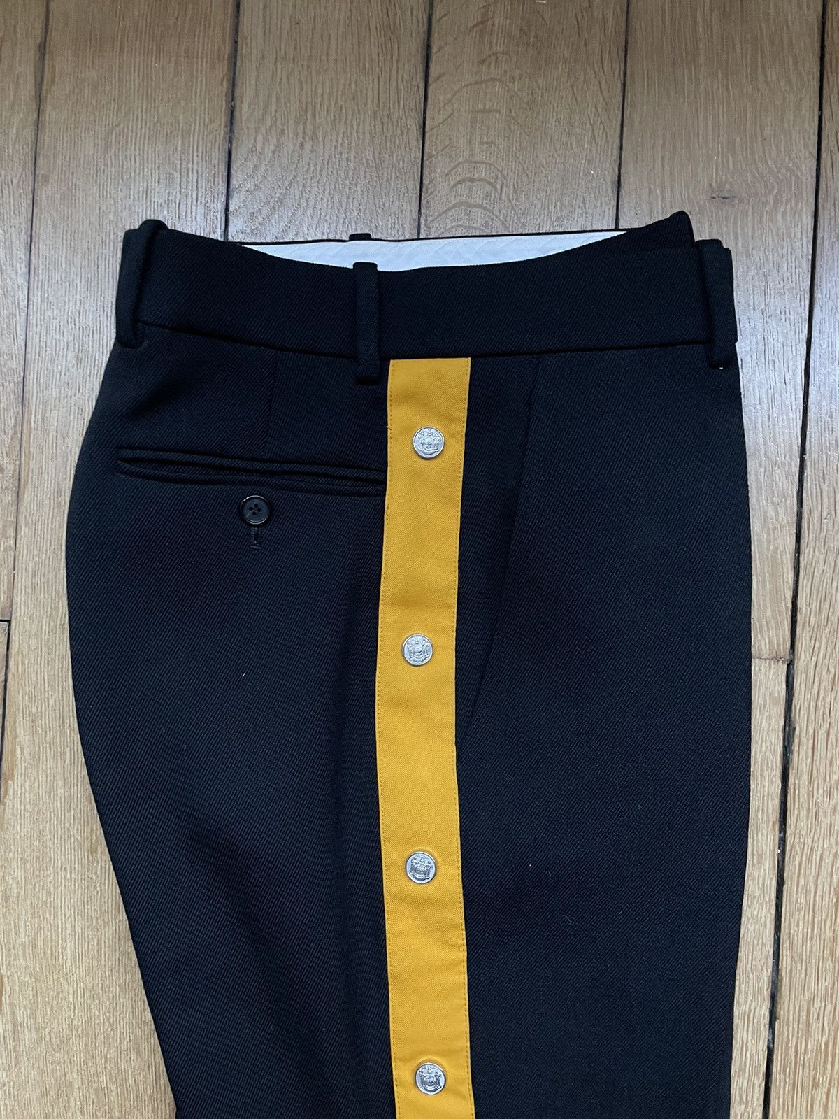 Calvin Klein 205W39NYC × Raf Simons Calvin Klein x Raf Simons Black Side Snaps Wool Trousers Size US 28 / EU 44 - 4 Thumbnail