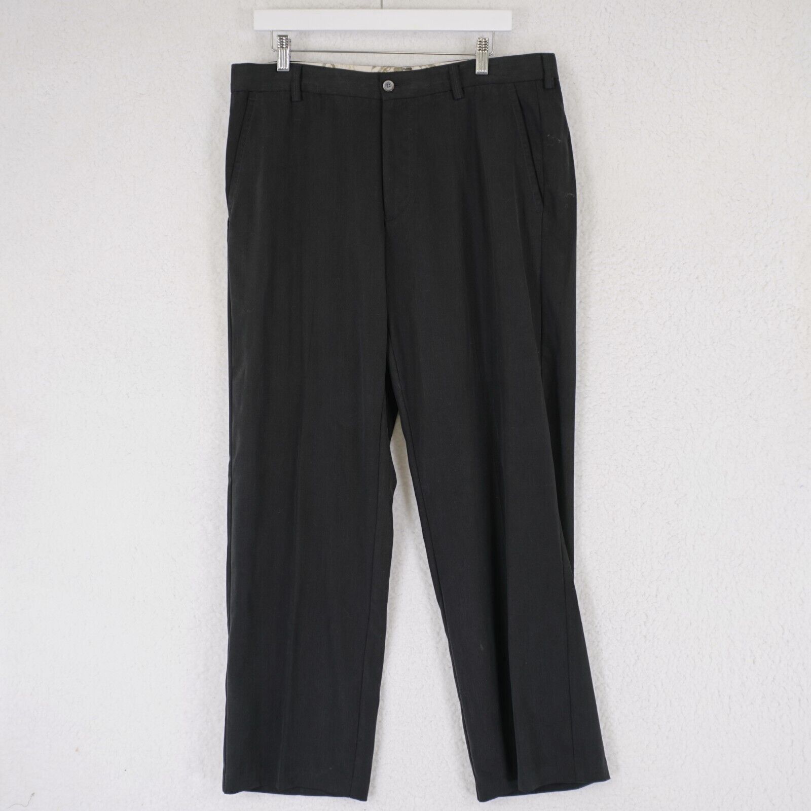 Tommy Bahama Tommy Bahama 35/30 Tencell Wool Black Dress Pants Flat Fron Size 34R - 1 Thumbnail