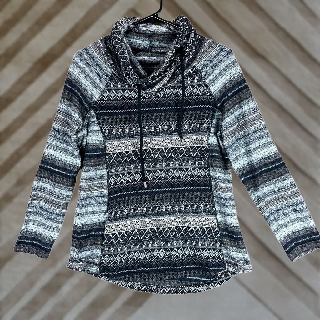 Vintage Woolrich Womens Sweater Gray Tribal Cowl Neck Pullover Medium Size M / US 6-8 / IT 42-44 - 1 Thumbnail