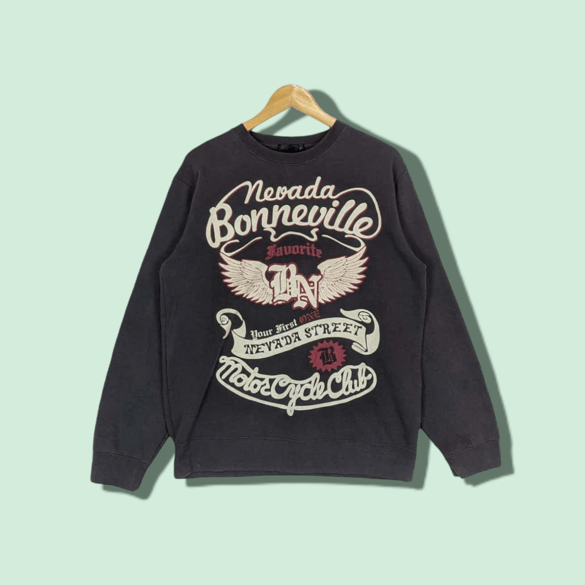 Japanese Brand NEVADA BONNEVILLE Motorcycle Gang Jumper Sweatshirt Size US M / EU 48-50 / 2 - 1 Thumbnail
