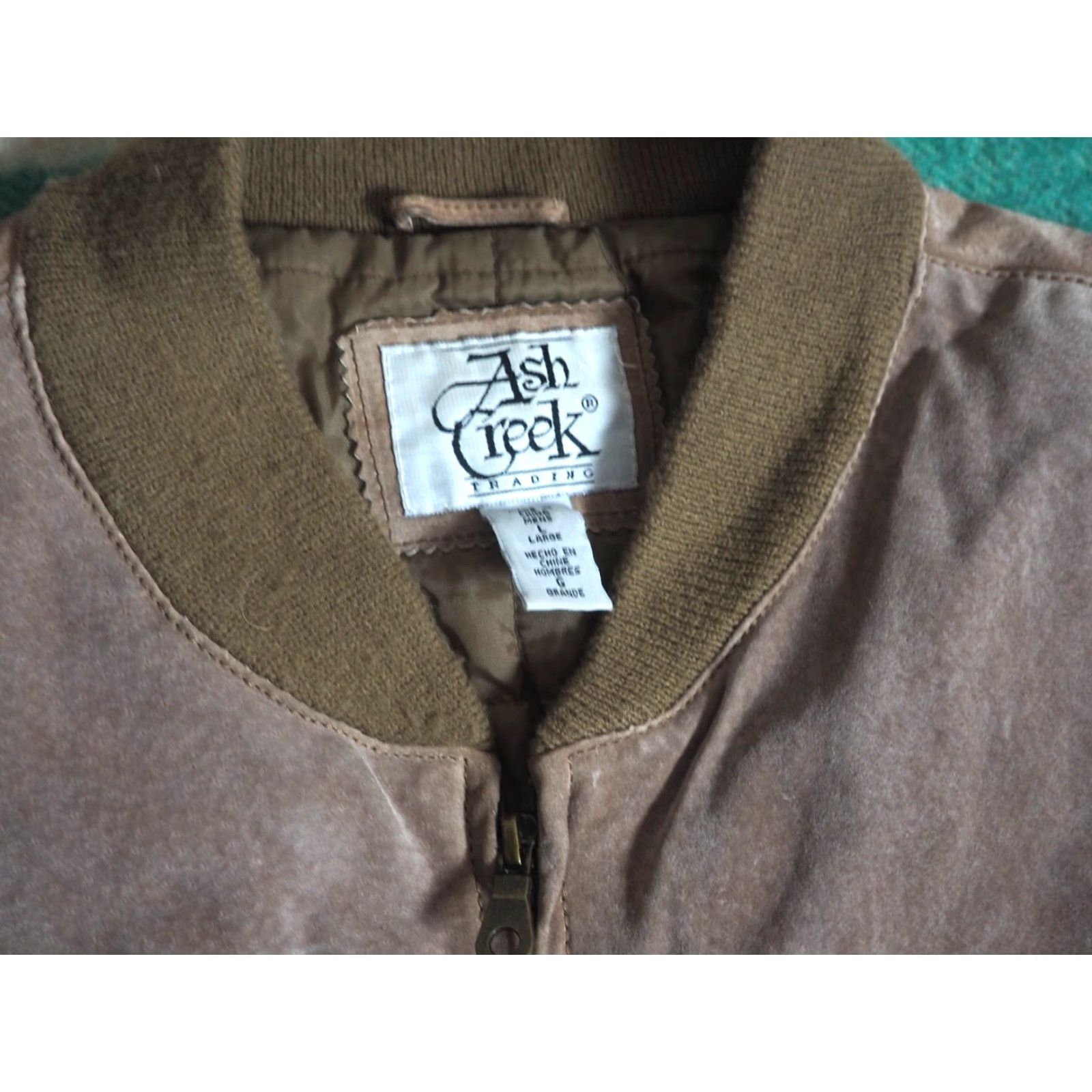ASH VTG Ash Creek Leather Bomber Jacket Coat Mens L 90s Full Zip Lined Brown Zip Jacket - Casual Vintage 90s Bomber Mens L Brown Leather Ash Creek Size US L / EU 52-54 / 3 - 4 Thumbnail