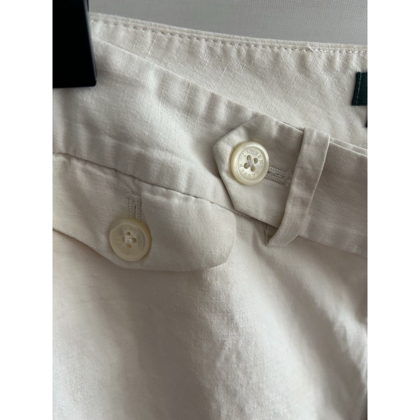 Lauren Ralph Lauren Ralph Lauren Cream Silk Linen Dress Pants Minimalist 12 Size 34" / US 12 / IT 48 - 5 Thumbnail