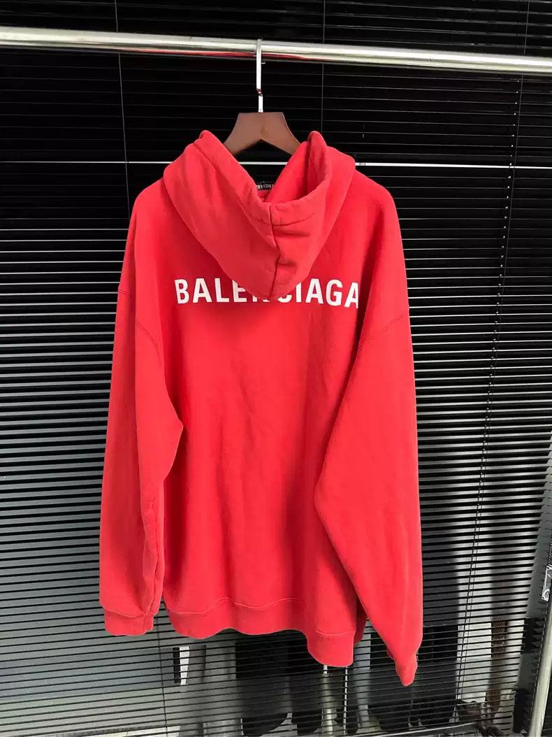 Balenciaga Balenciaga front and rear logo red hoodie Size US S / EU 44-46 / 1 - 1 Thumbnail