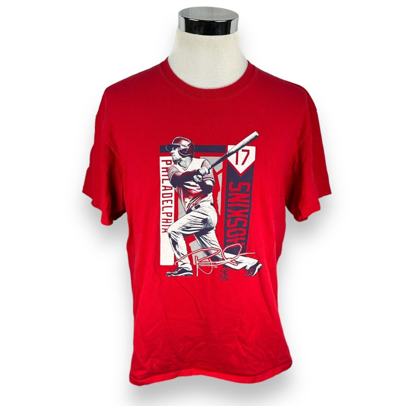 The Unbranded Brand Philadelphia Phillies Rhys Hoskins T-Shirt Men's XL Red Size US XL / EU 56 / 4 - 1 Thumbnail