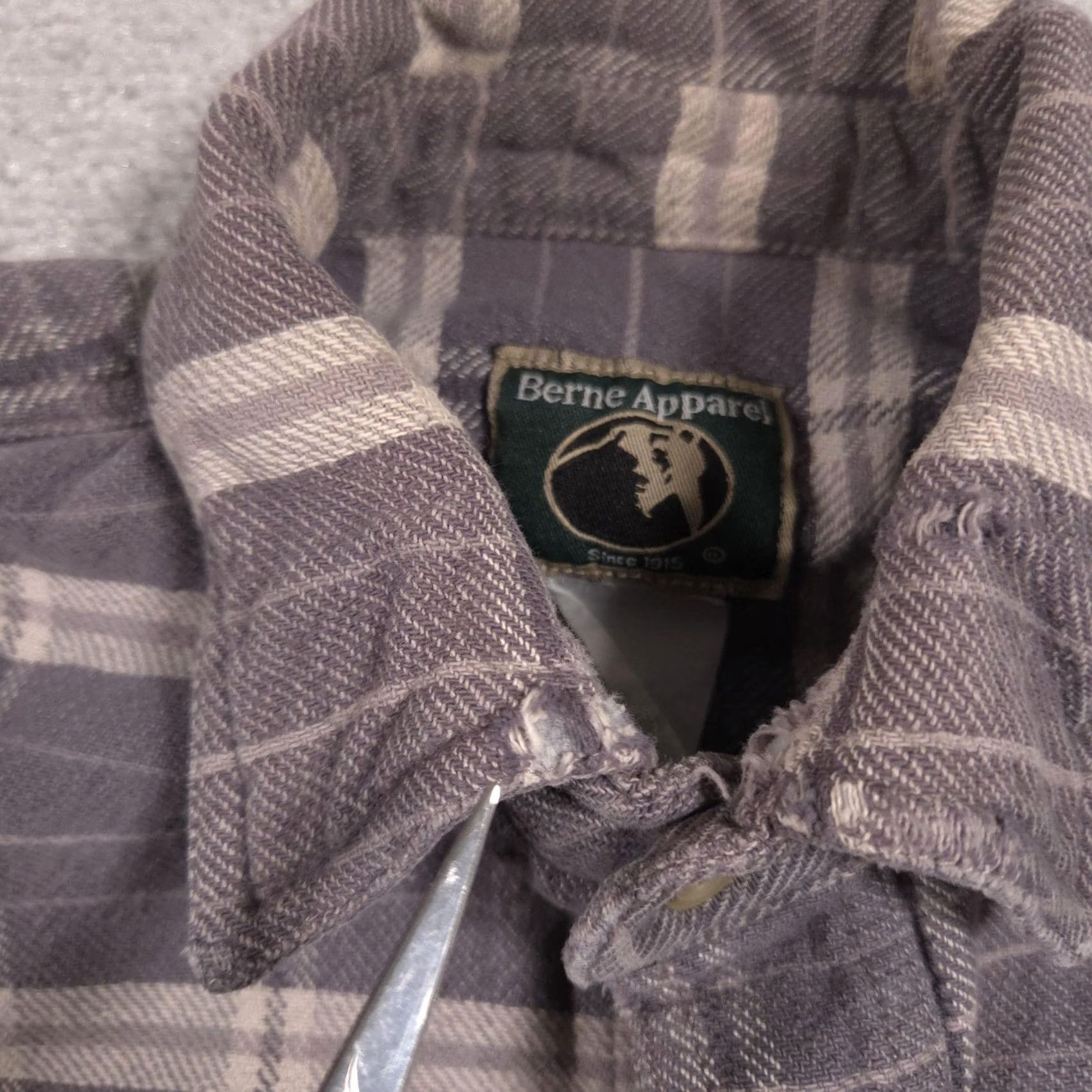 Vintage Berne Apparel Shirt Mens Medium Gray Plaid Flannel Button Front Workwear Size US M / EU 48-50 / 2 - 7 Thumbnail