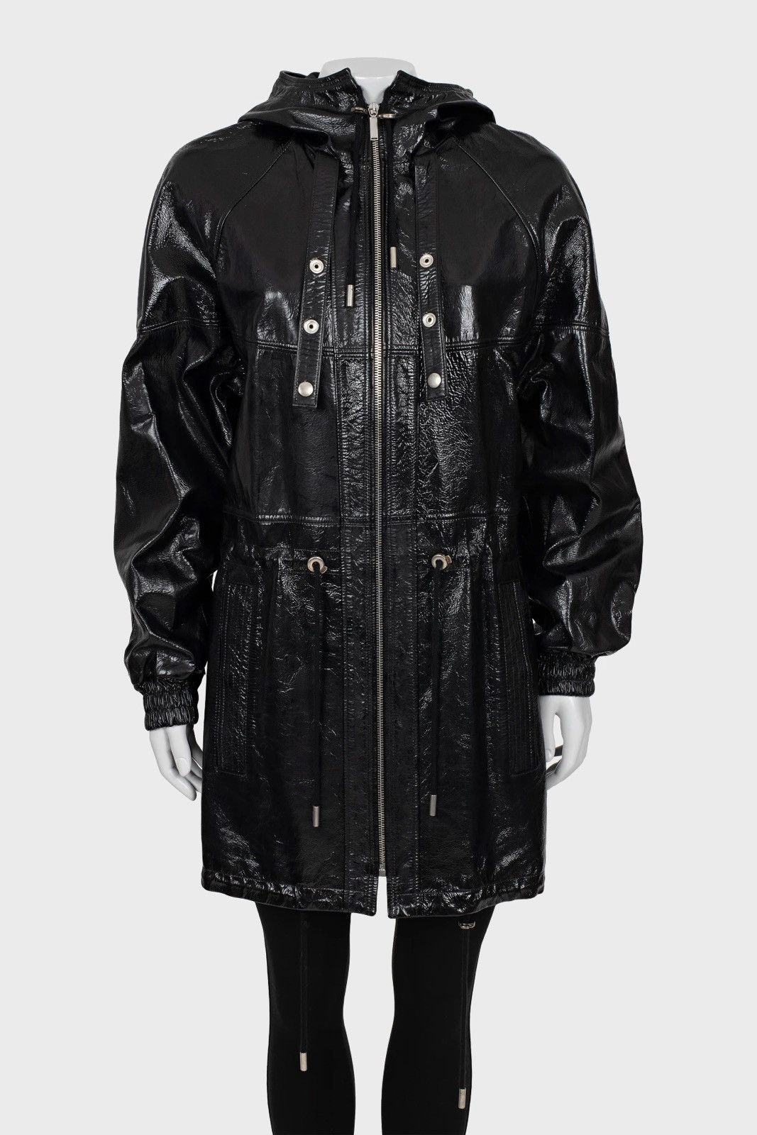 Saint Laurent Paris Saint Laurent Paris Leather Black Parka F38/S Size S / US 4 / IT 40 - 1 Thumbnail