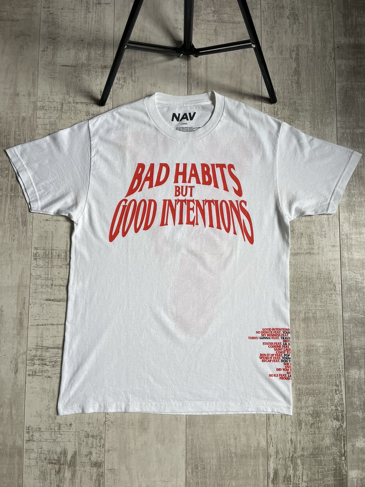 Vlone VLONE X NAV BAD HABITS GOOD INTENTIONS T SHIRT RARE Size US L / EU 52-54 / 3 - 1 Thumbnail