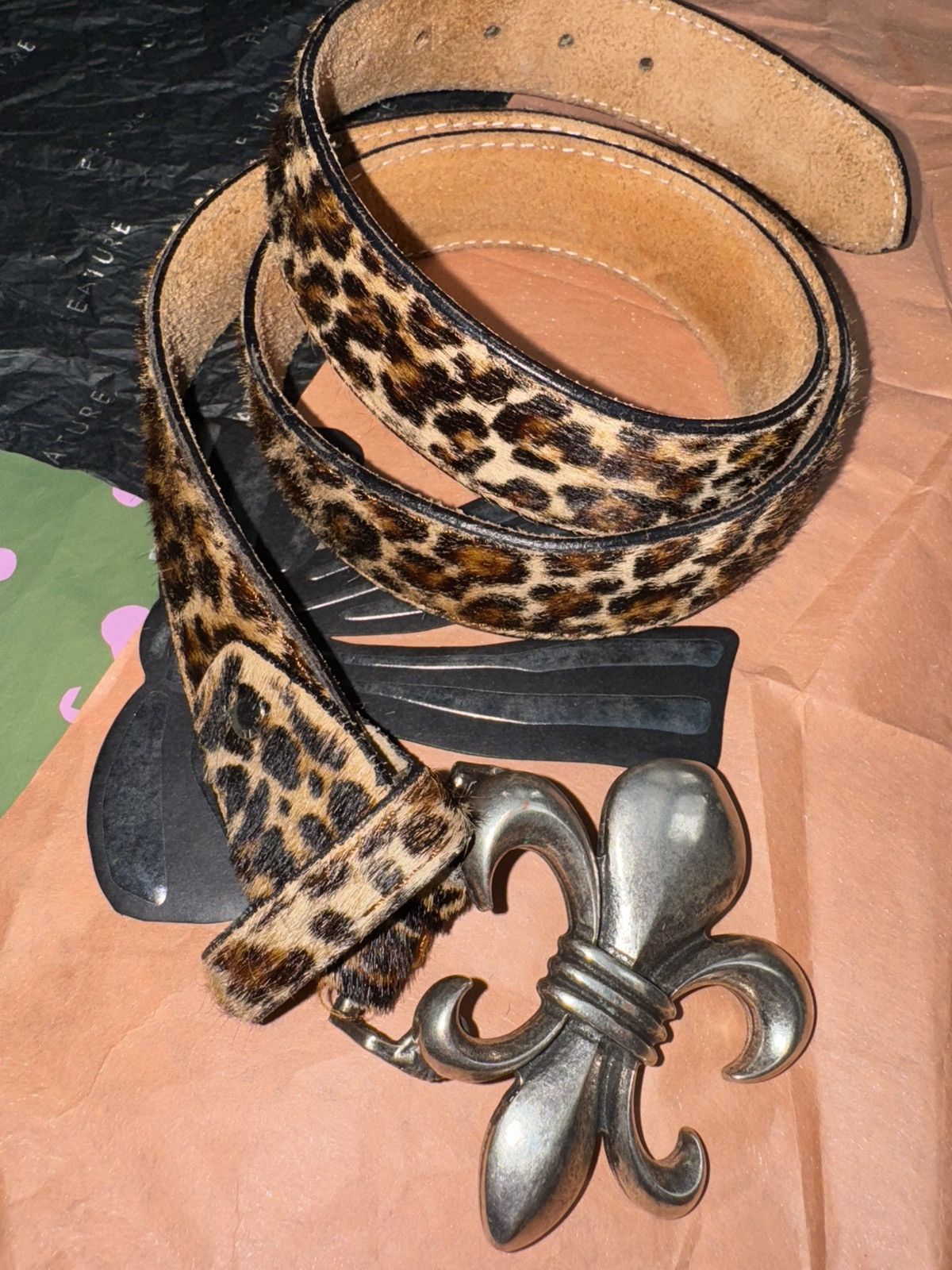 Other Italian Cheetah fur belt (real leather) Size 36 - 2 Thumbnail