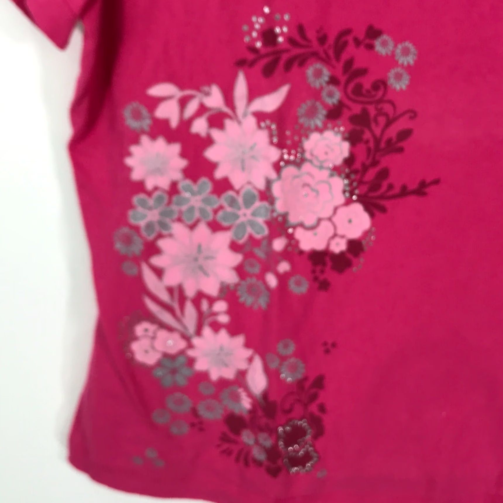 Vintage White Stag Womens V Neck Beaded Floral Red T Shirt Short Sleeves Size S 4-6 Size S / US 4 / IT 40 - 4 Thumbnail