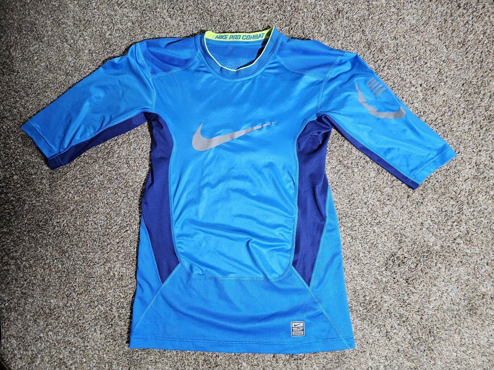 Nike Nike Pro Combat Shirt Mens L Blue Drifit Short Sleeve Fitted Size US L / EU 52-54 / 3 - 1 Thumbnail
