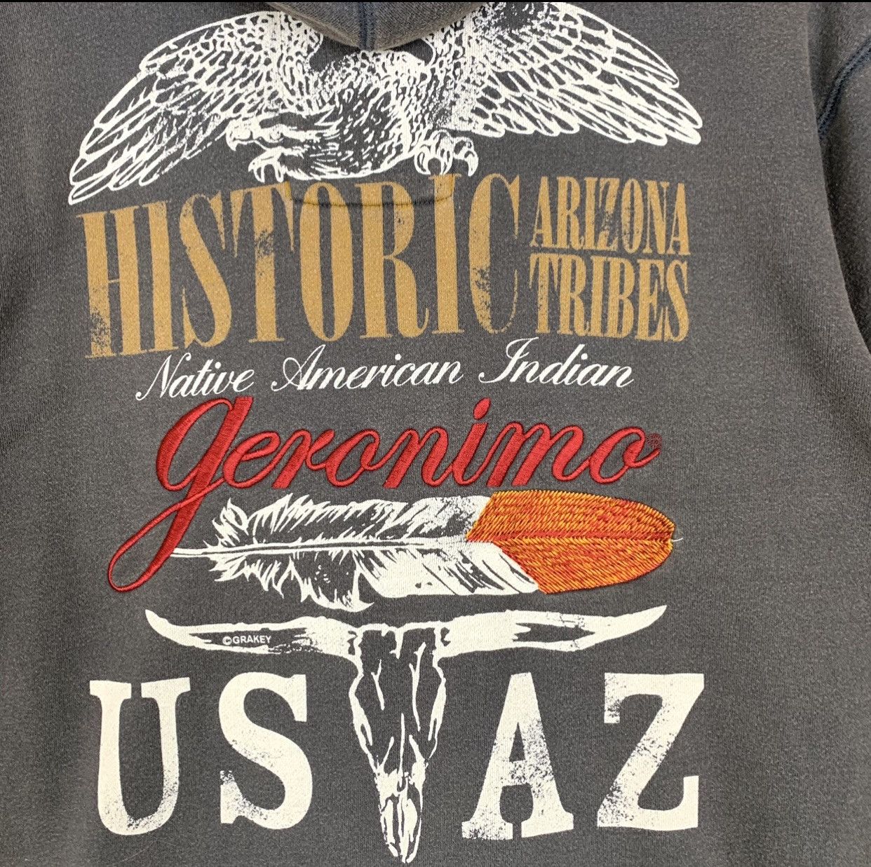 Vintage Geronimo Military Laeder Apache Minority People Hoodie =M/L Size US M / EU 48-50 / 2 - 9 Thumbnail