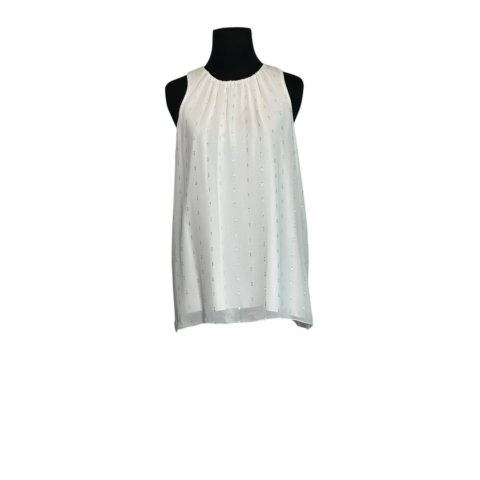 Vince Camuto Vince Camuto off white silver sleeveless blouse size Small Size S / US 4 / IT 40 - 10 Thumbnail
