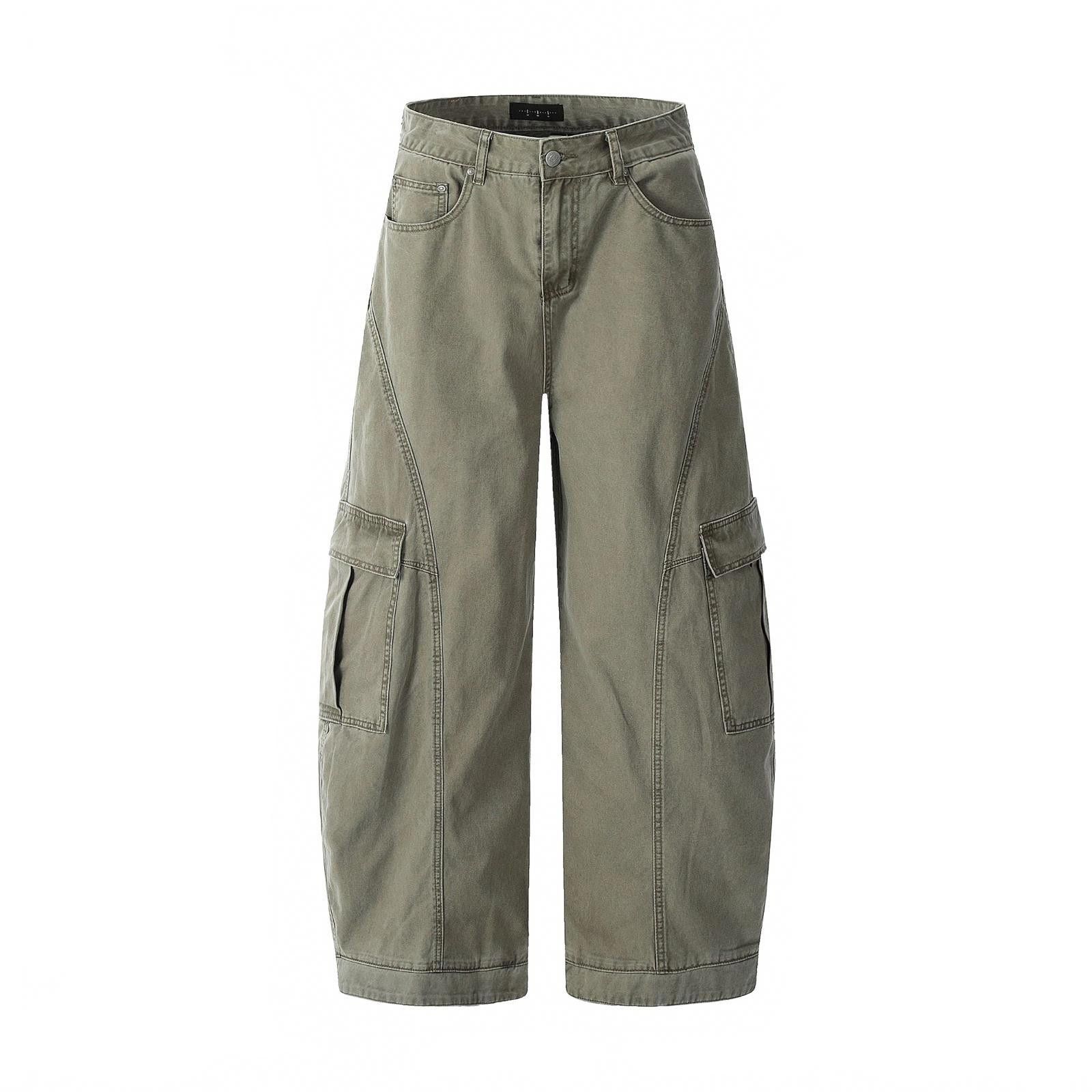 Japanese Brand Wide Leg Cargo Pants, Baggy Casual Workwear Pants Size US 32 / EU 48 - 2 Thumbnail