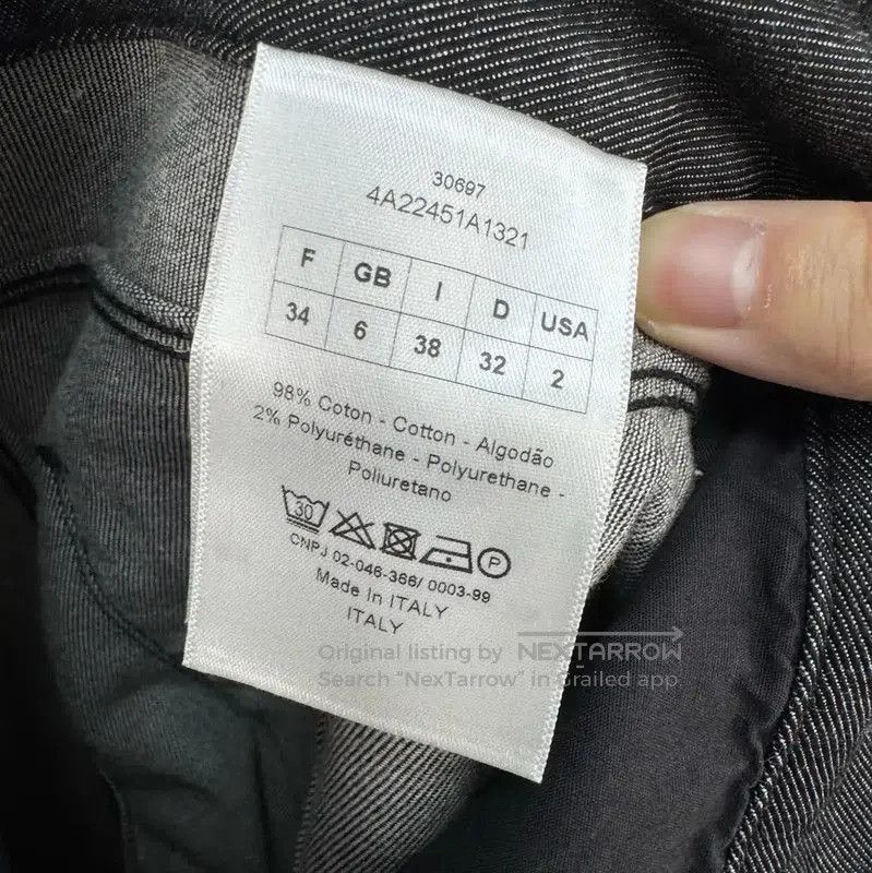 Dior Dior Black Gray Denim Logo Women's Jeans . Size 22" - 6 Thumbnail