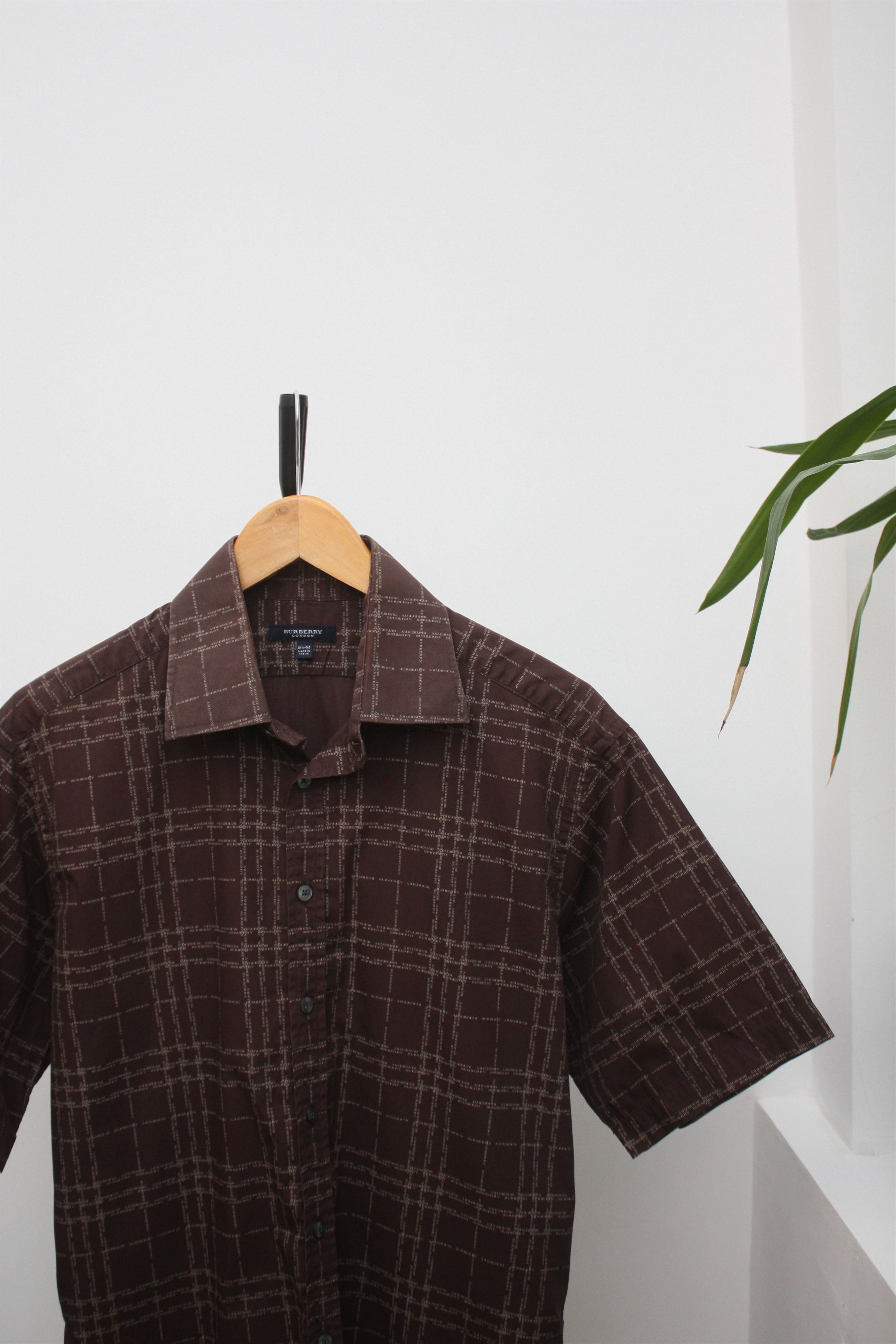 Burberry Burberry Brown Checkered Short Sleeve Shirt 16 1/2 | 42 Size US M / EU 48-50 / 2 - 1 Thumbnail