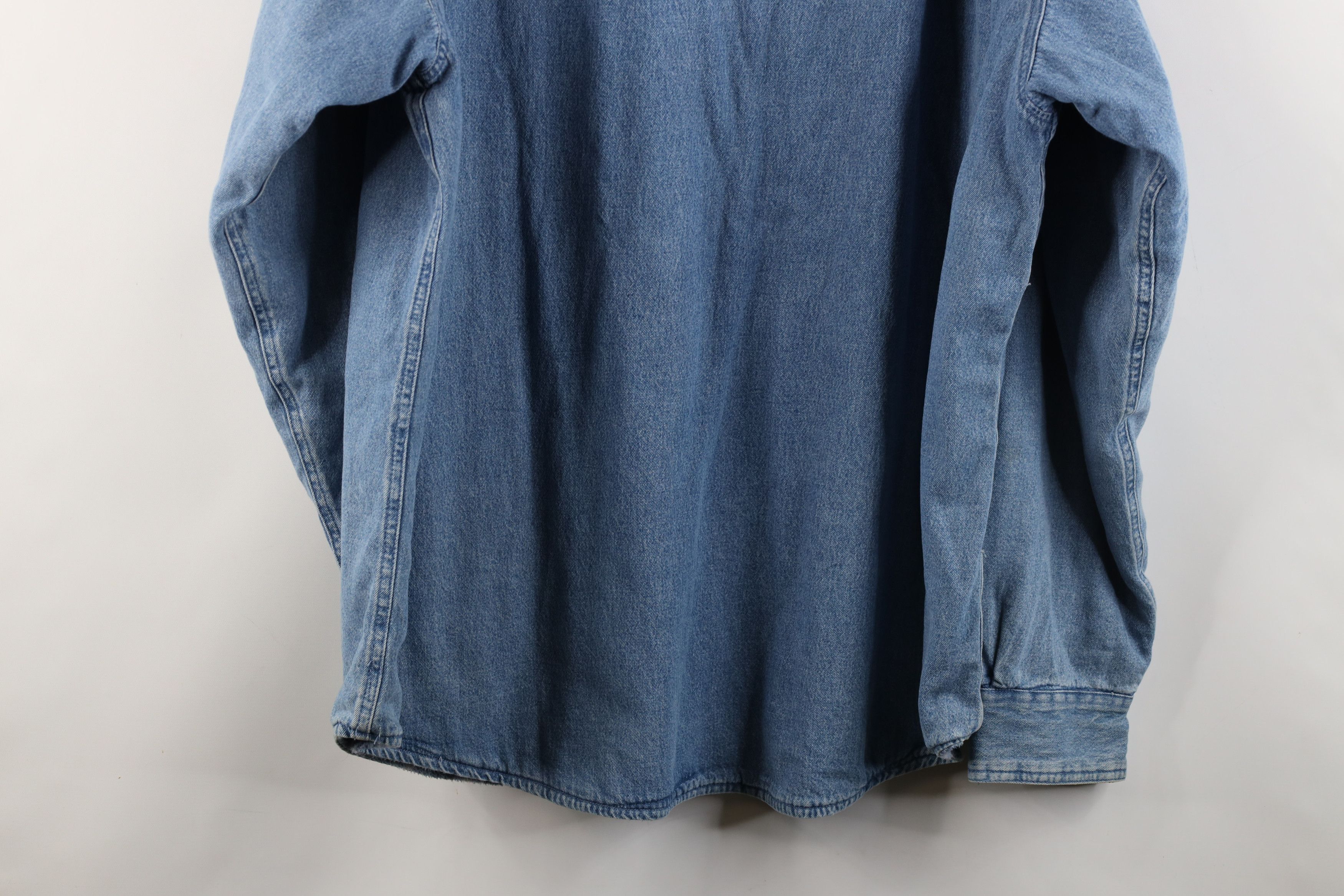 Vintage Vintage 90s Streetwear Lined Denim Button Shirt Jacket Size US XL / EU 56 / 4 - 15 Thumbnail