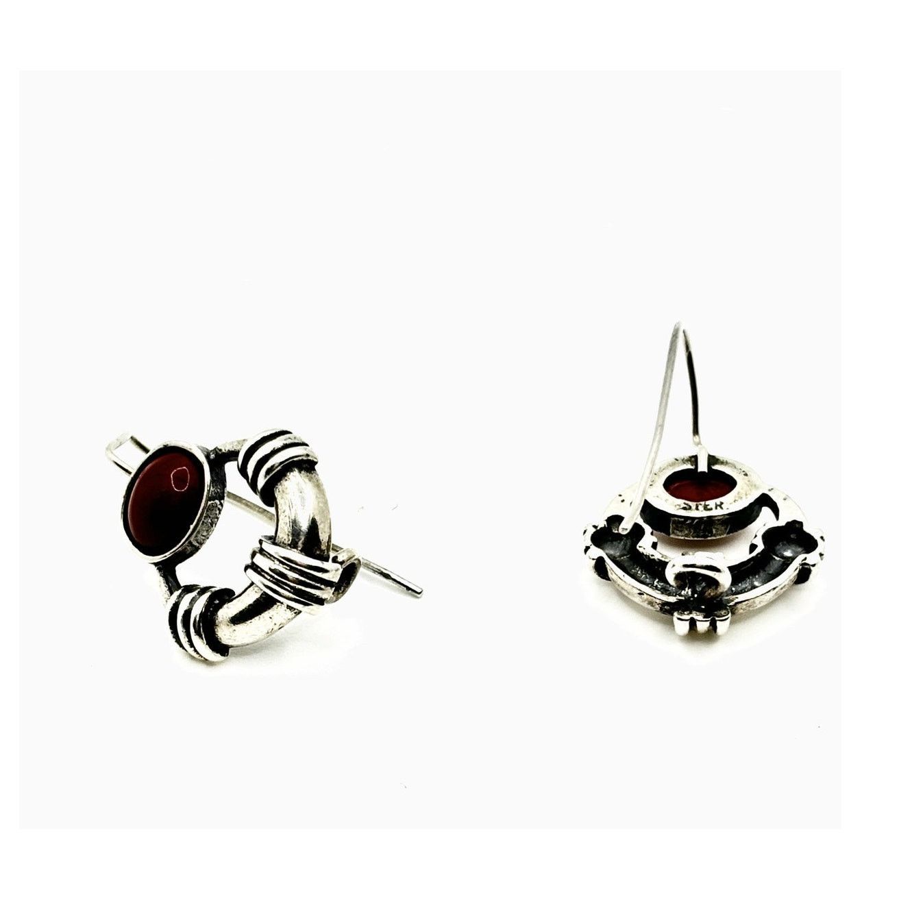 Sterling Silver TIFFANY & CO. Elsa Peretti Open Heart Stud Earrings Size ONE SIZE - 4 Thumbnail
