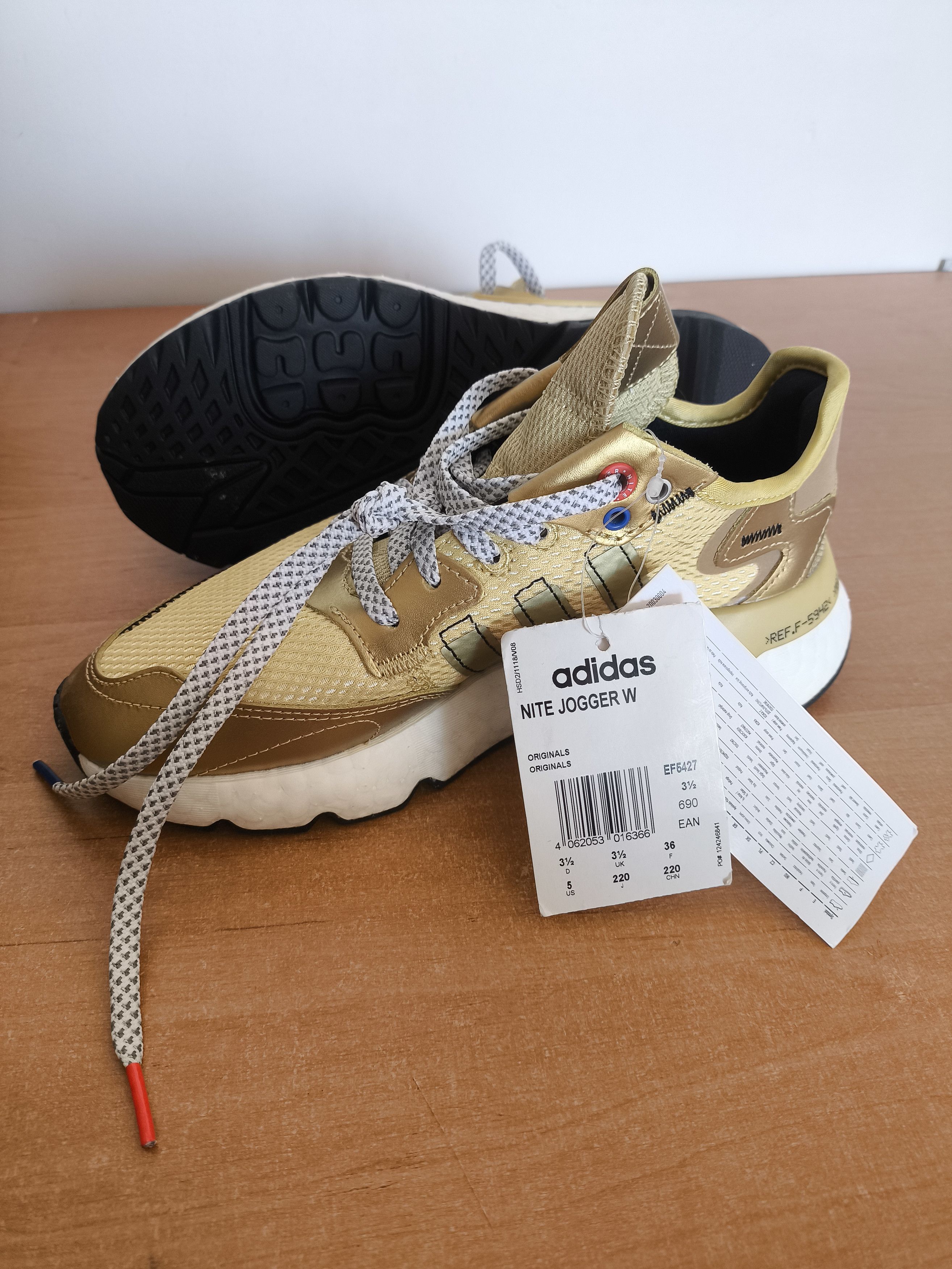 Adidas Adidas Nite Jogger Gold Metallic Sneakers EU36 Light Wear Size US 6 / IT 36 - 2 Thumbnail