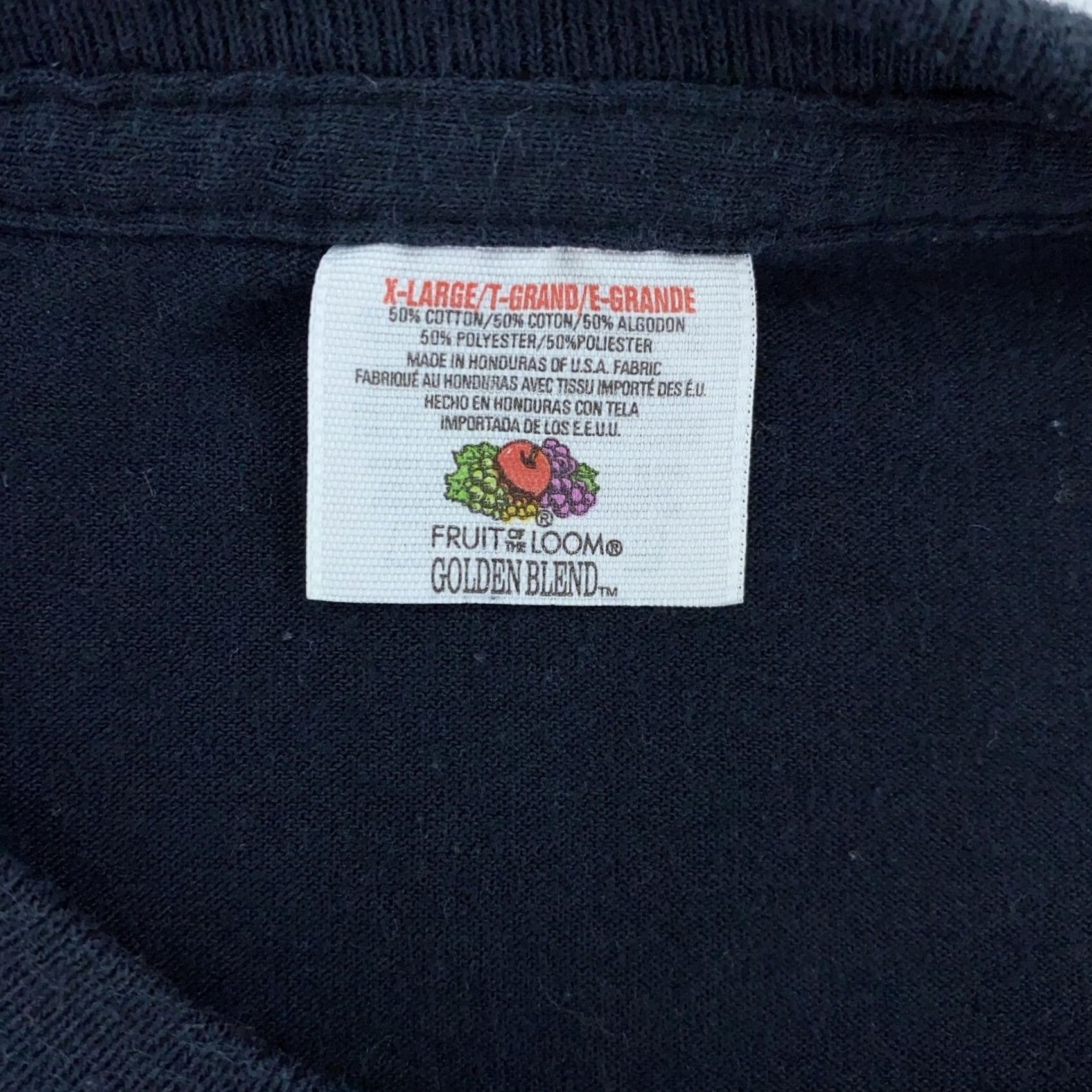 Fruit Of The Loom VINTAGE Fruit of the Loom Pocket T-Shirt Mens L/XL Golden Blend Tee Black Cotton Polyester Crew Neck Short Sleeve Size US L / EU 52-54 / 3 - 8 Thumbnail