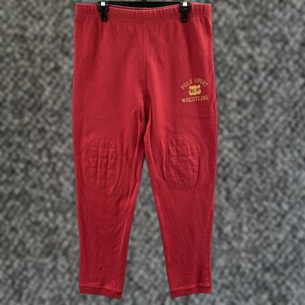 VINTAGE Polo Ralph Lauren Sweatpants Men Small Casual Red Fleece