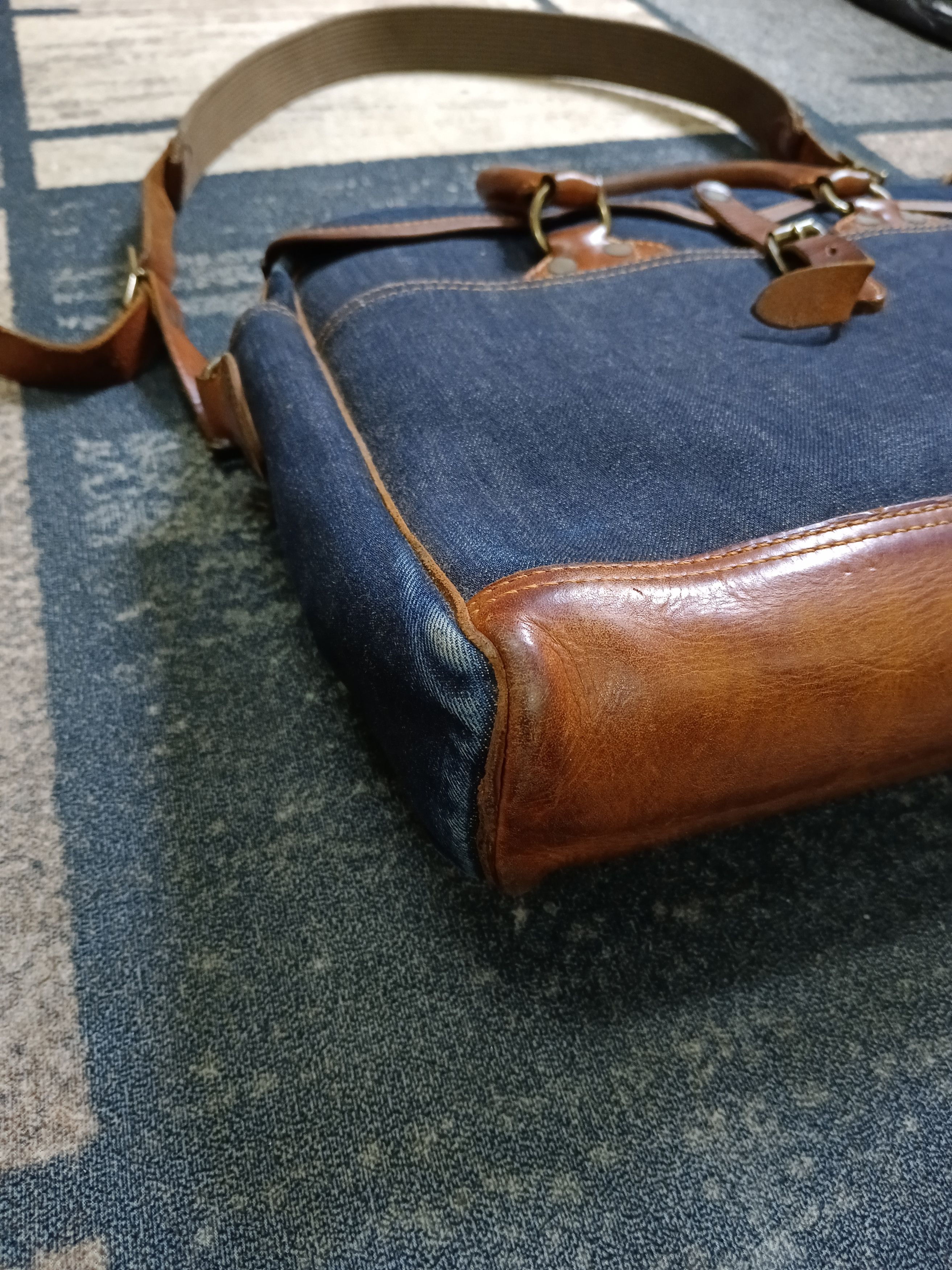 RRL Ralph Lauren DOUBLE RL RALPH LAUREN CANVAS DENIM BRIEFCASE Size ONE SIZE - 4 Thumbnail