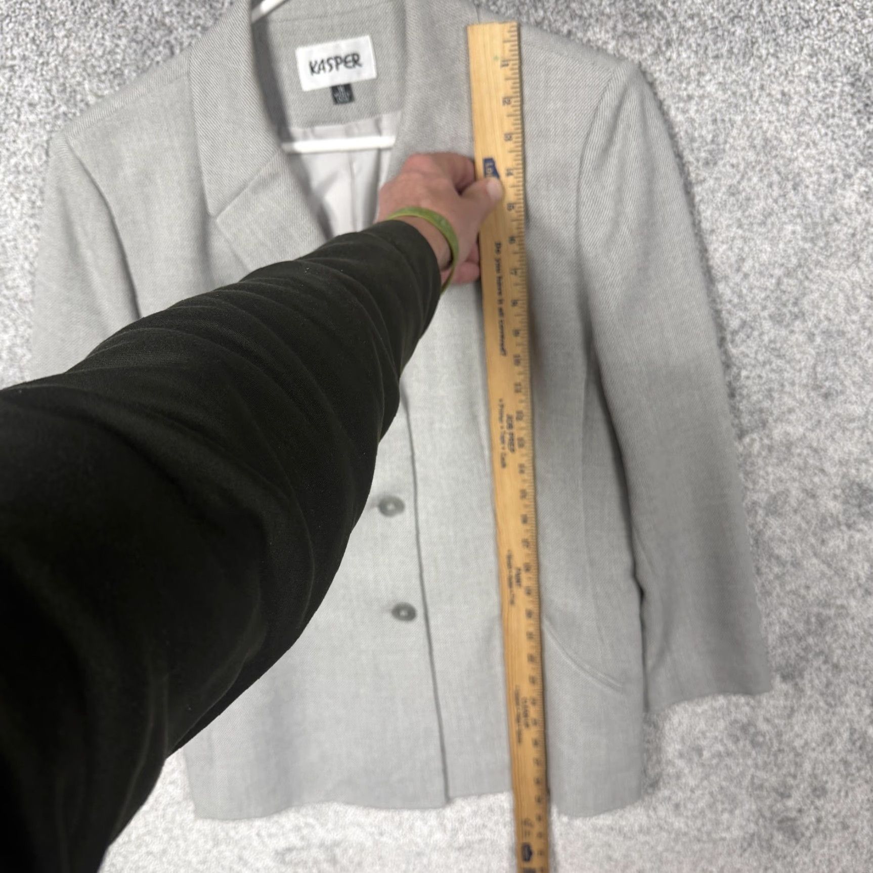 Kasper Kasper Blazer 14 Three-Button Lined Suit Jacket Career Office Chic Classic Size XL / US 12-14 / IT 48-50 - 2 Thumbnail