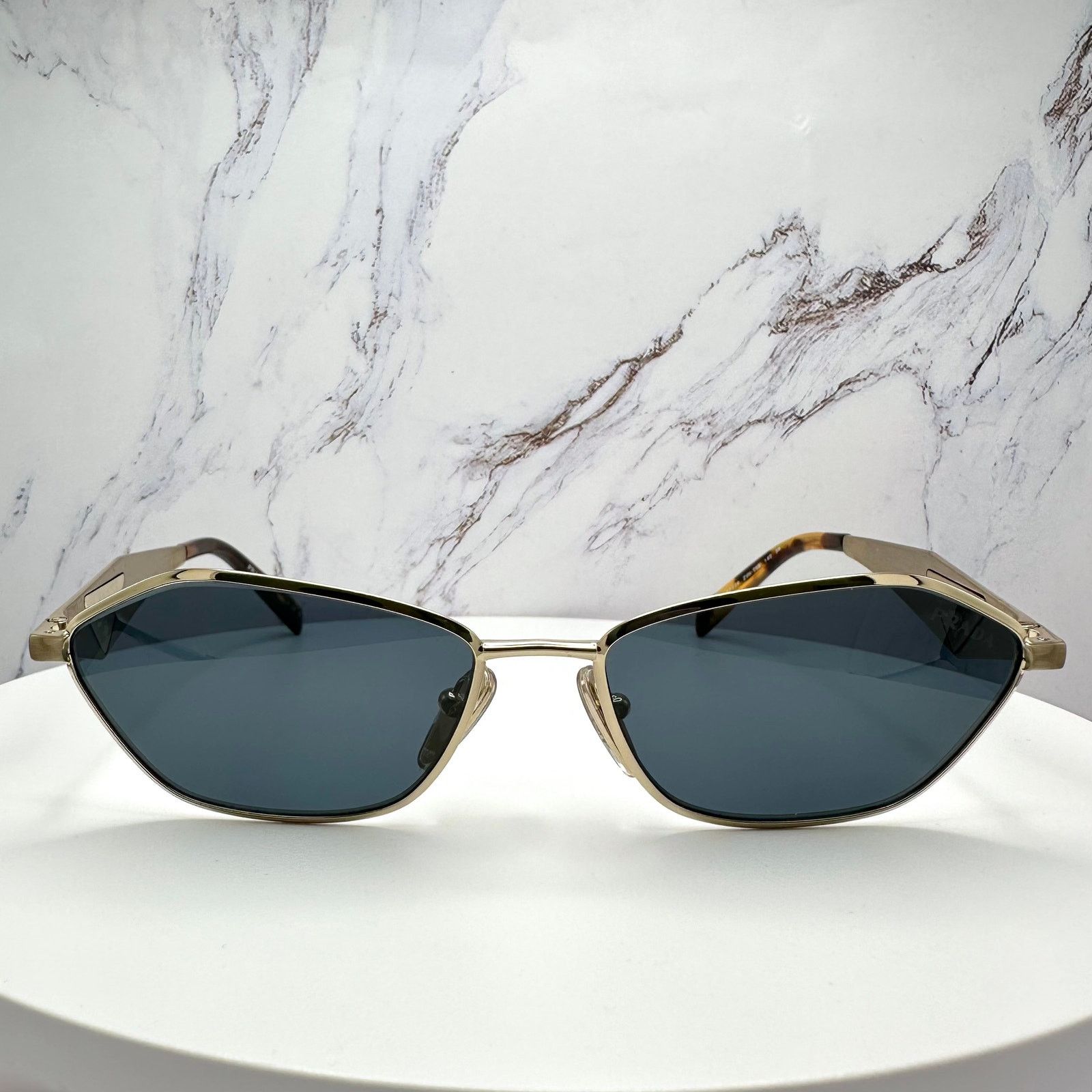 Prada New PRADA Sunglasses Gold Metal 3D Logo Aviator Size ONE SIZE - 18 Thumbnail