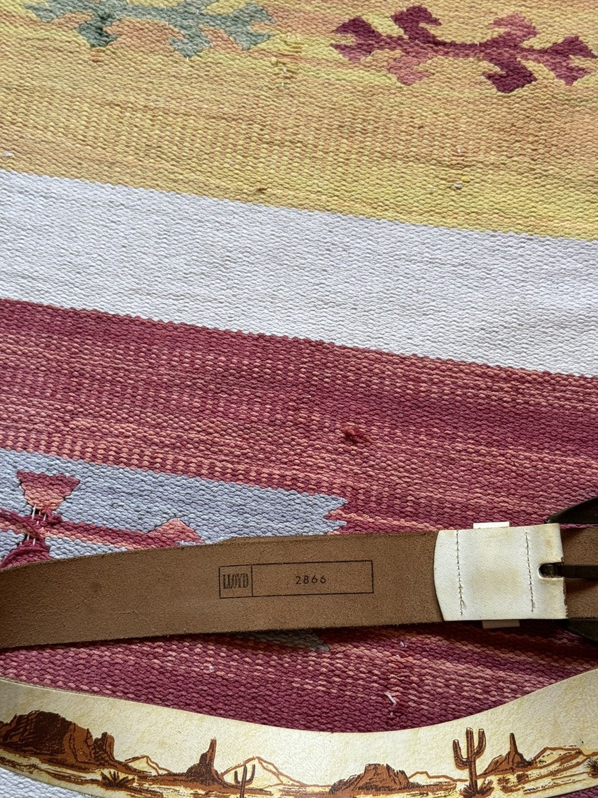 Genuine Leather Vintage Women’s y2k Genuine Leather USA Texas Cactus Belt Size ONE SIZE - 5 Thumbnail