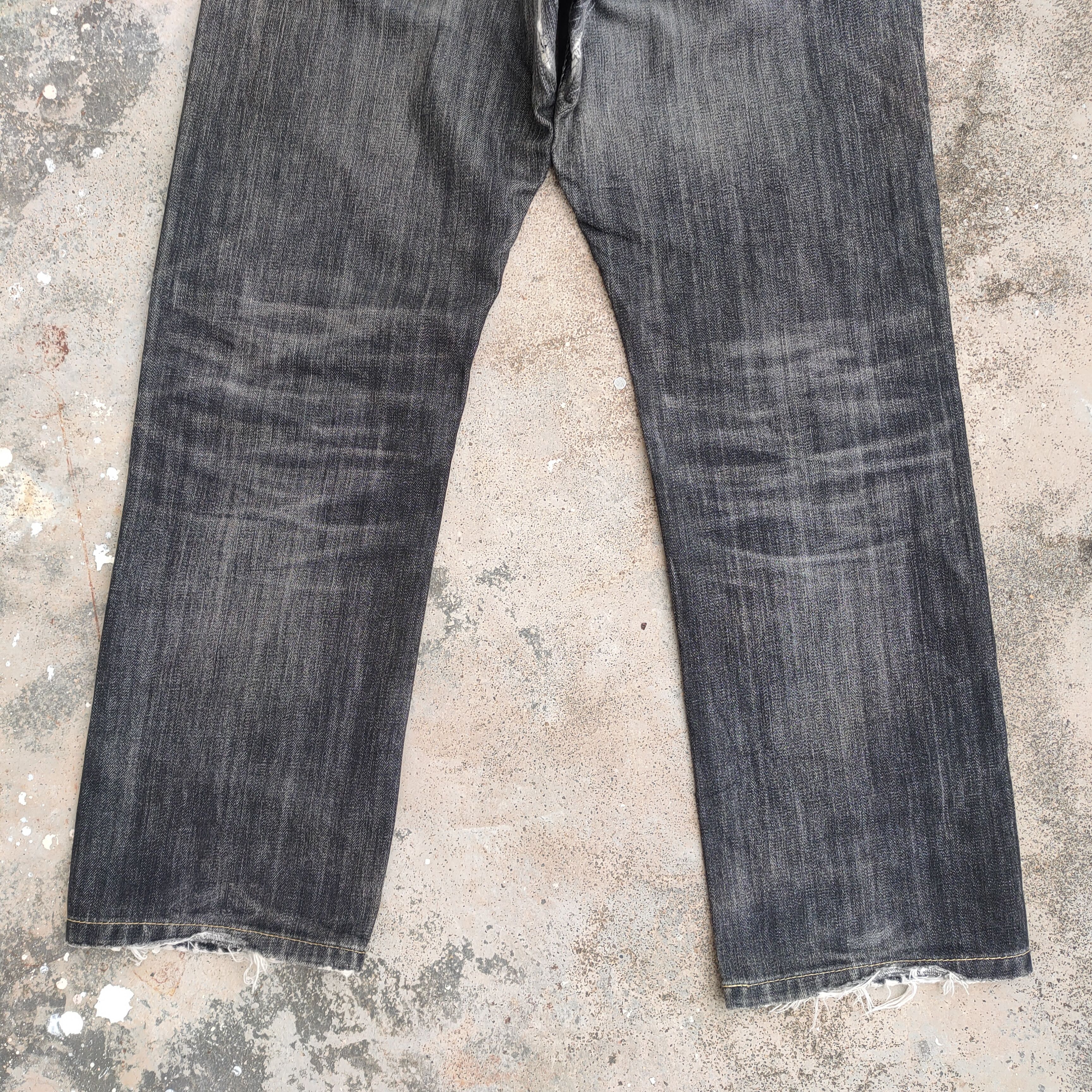 Japanese Brand vintage Japan faded black ripped jeans denim pants Size US 33 - 11 Thumbnail