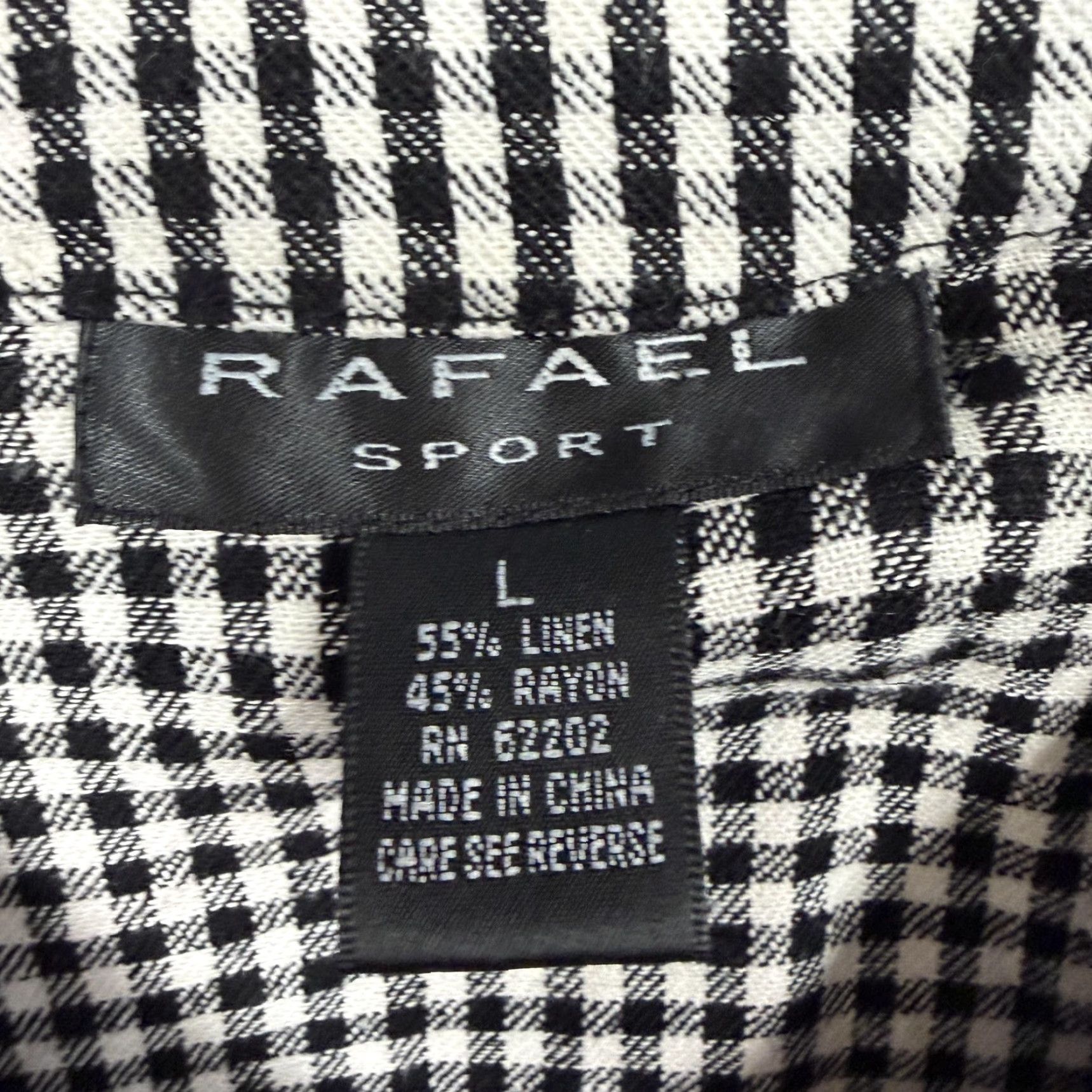Vintage VINTAGE Rafael Sport Black White Gingham Floral Embroidered 3/4 Sleeve Button-Up Shirt Women L Size L / US 10 / IT 46 - 5 Thumbnail