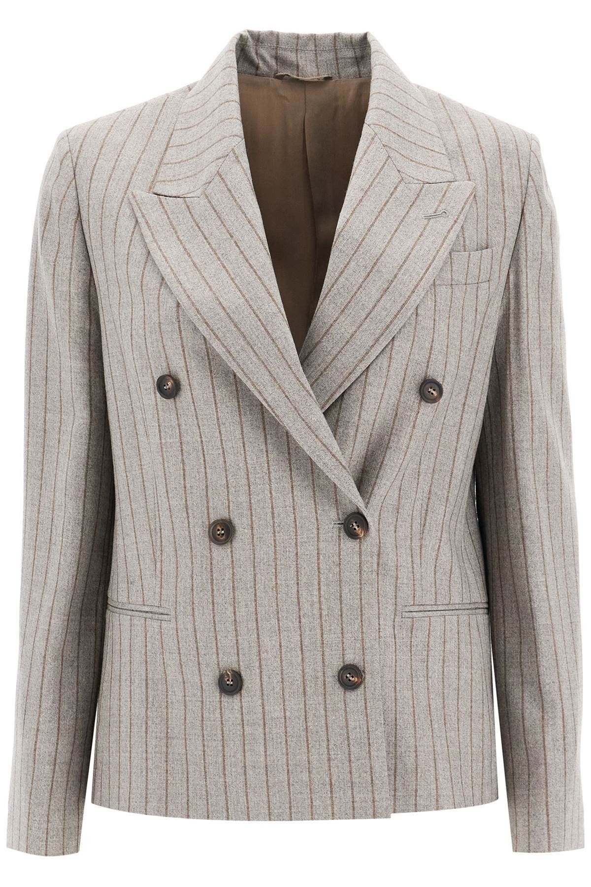 Brunello Cucinelli BRUNELLO CUCINELLI Double-Breasted Mouliné P Size S / US 4 / IT 40 - 1 Thumbnail