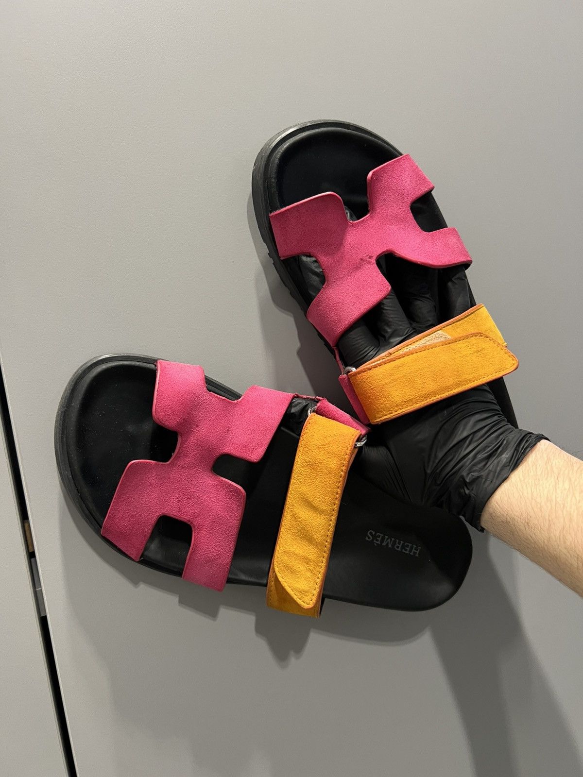 Hermes Hermes Pink Suede Chypre Flat Slides Size 40 RRP 1700$ Size US 10 / IT 40 - 9 Thumbnail