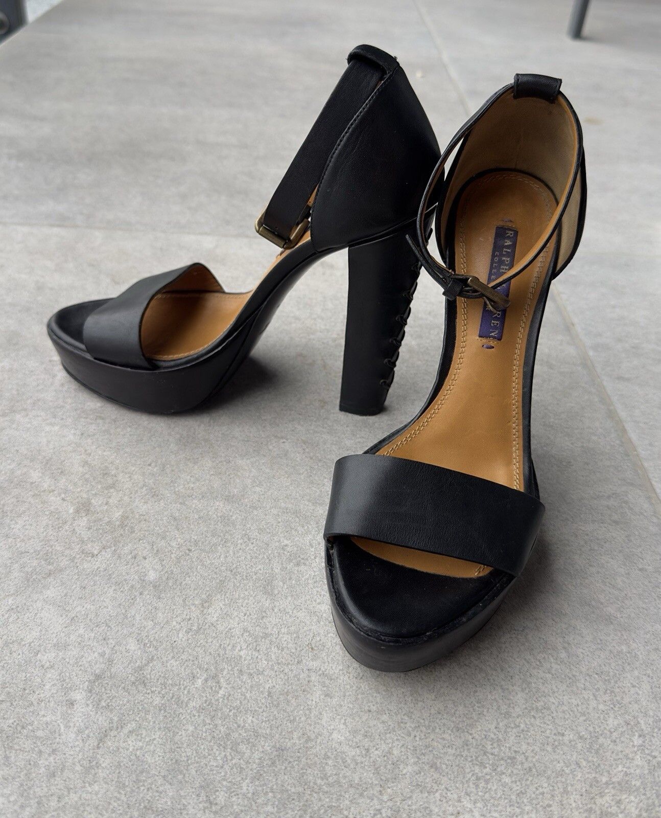 Ralph Lauren Purple Label Ralph Lauren Purple Label Womens High Heels Leather Sandals Size US 7 / IT 37 - 3 Thumbnail