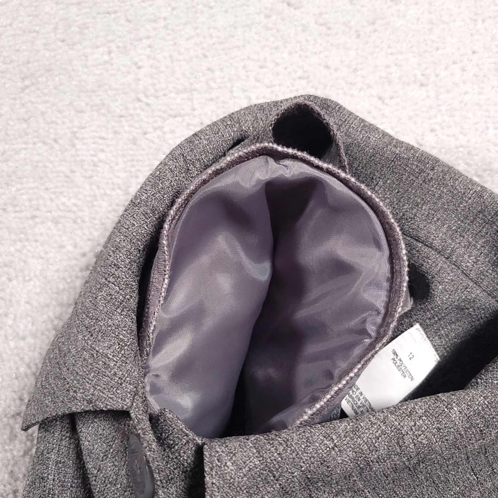 Vintage VINTAGE Alfred Dunner Blazer Shirt Jacket Women’s 12 Gray Shoulder Pads Button Up Size XL / US 12-14 / IT 48-50 - 6 Thumbnail