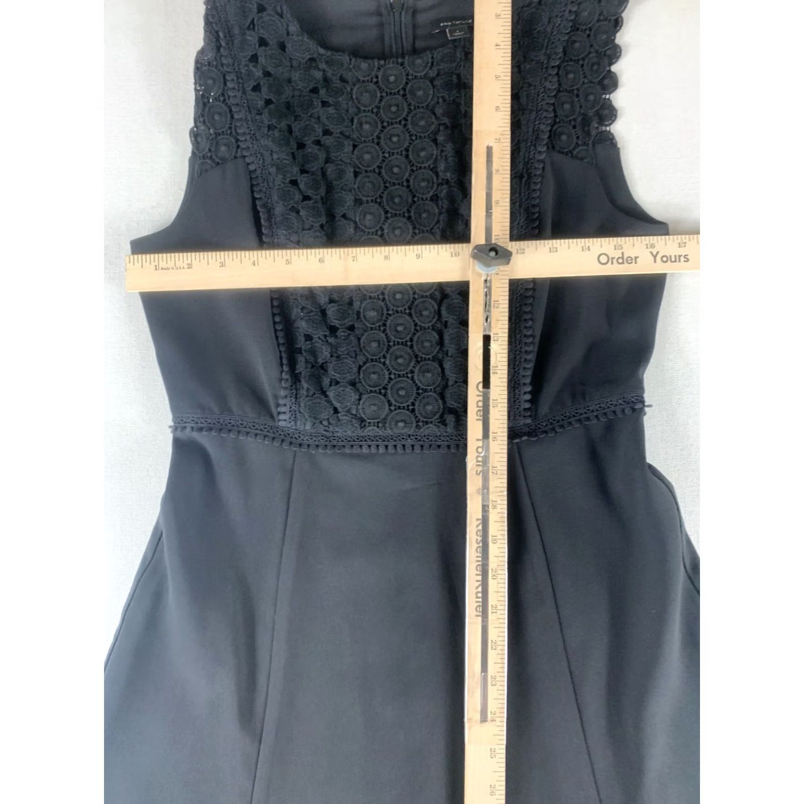 Ann Taylor ANN TAYLOR A-Line SHEATH DRESS WOMENS SIZE 4 BLACK FLORAL CROCHET Size S / US 4 / IT 40 - 4 Thumbnail