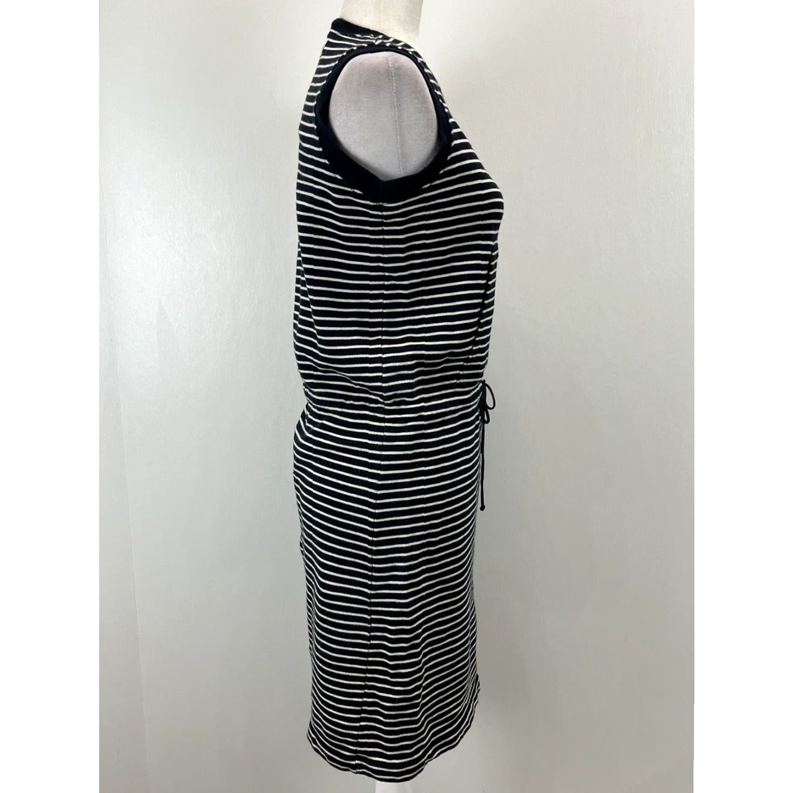 Ralph Lauren VINTAGE Polo Jeans Co Ralph Lauren Sleeveless Tank Dress Small Navy Blue Striped Preppy 90s Women Size 28" / US 6 / IT 42 - 4 Thumbnail