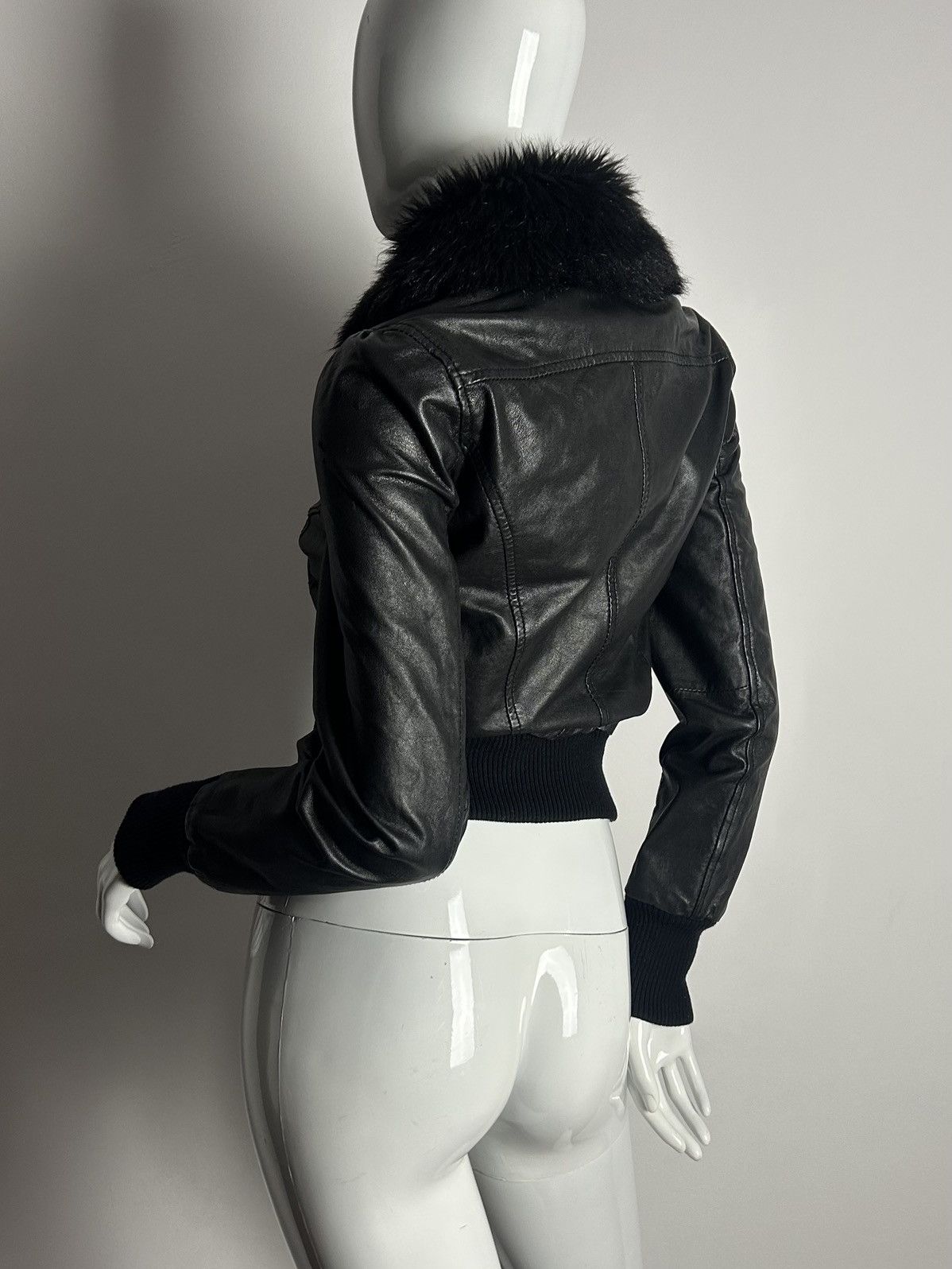 Other Vintage biker bomber leather fur jacket Size S / US 4 / IT 40 - 7 Thumbnail