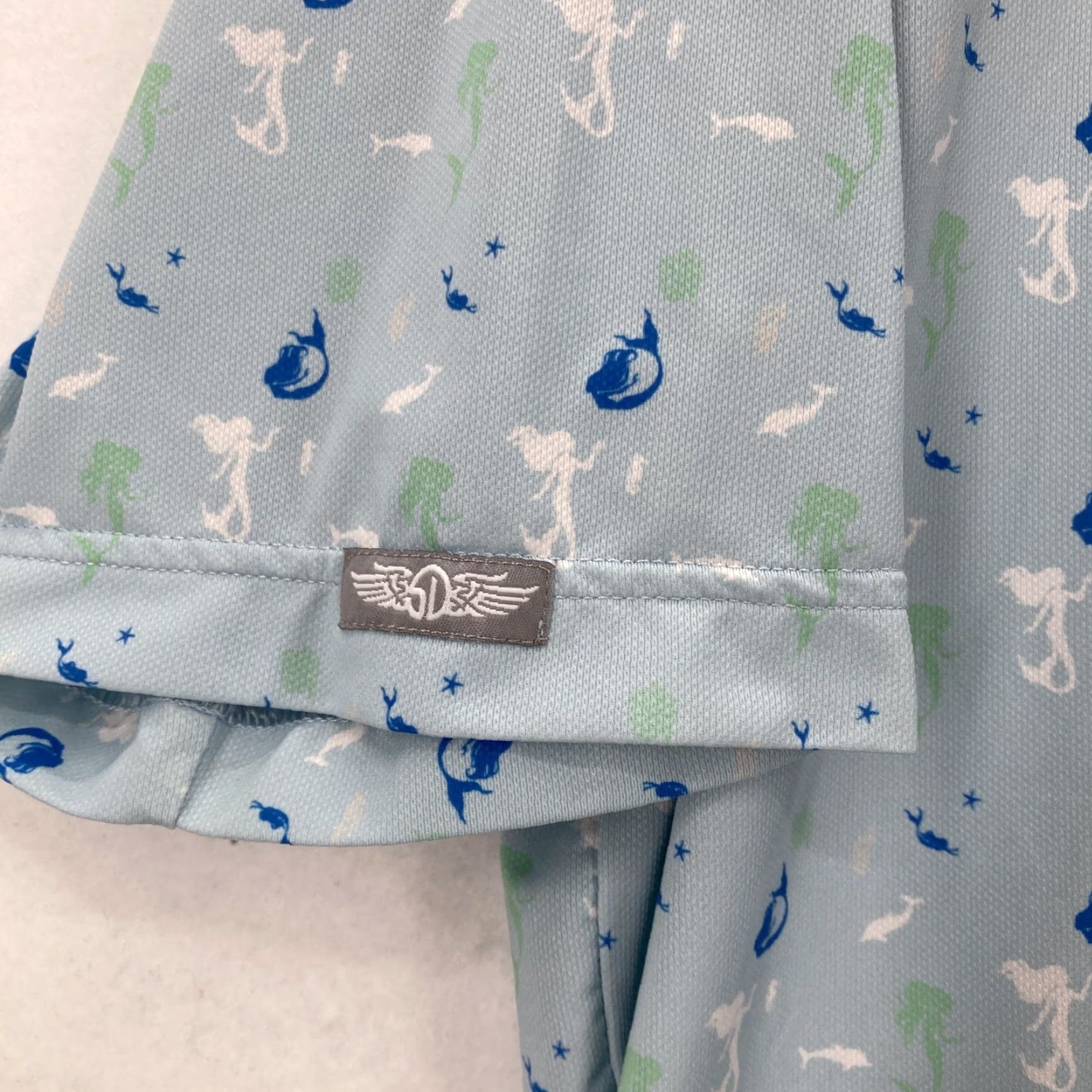 Vintage Straight Down Polo Shirt Mens L Blue Mermaid Print Golf Stretch Size US L / EU 52-54 / 3 - 4 Thumbnail