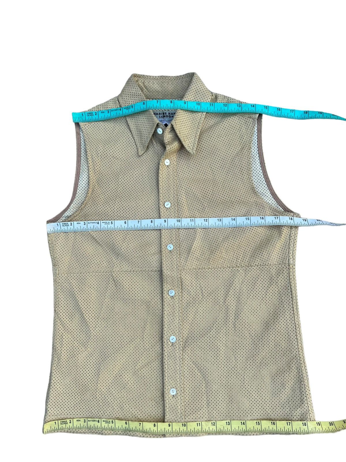 Katharine Hamnett London Vintage KHL Sheepskin Mesh Leather Shirt Sleeveless Size US S / EU 44-46 / 1 - 3 Thumbnail