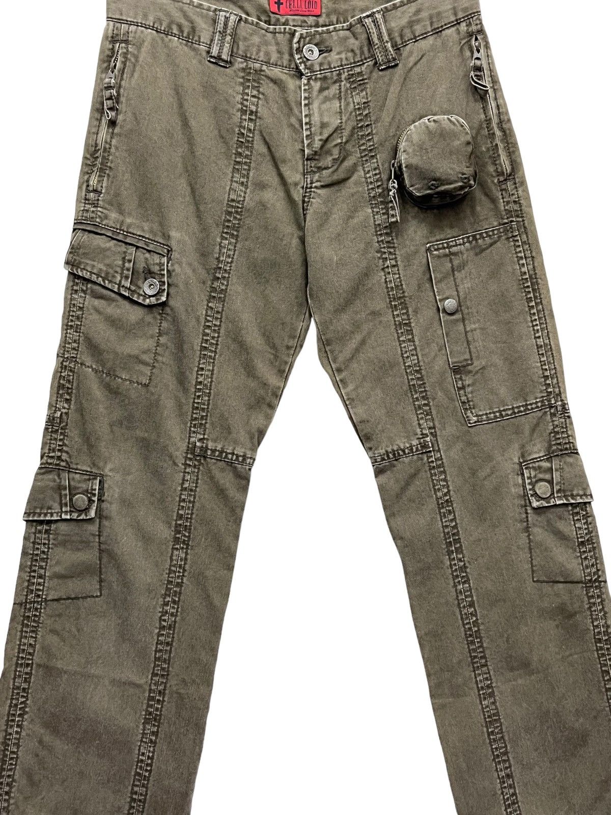 Designer 💥RARE🔥CELULLOID Designer Multipocket Tactical Cargo Pants Size US 29 - 9 Thumbnail