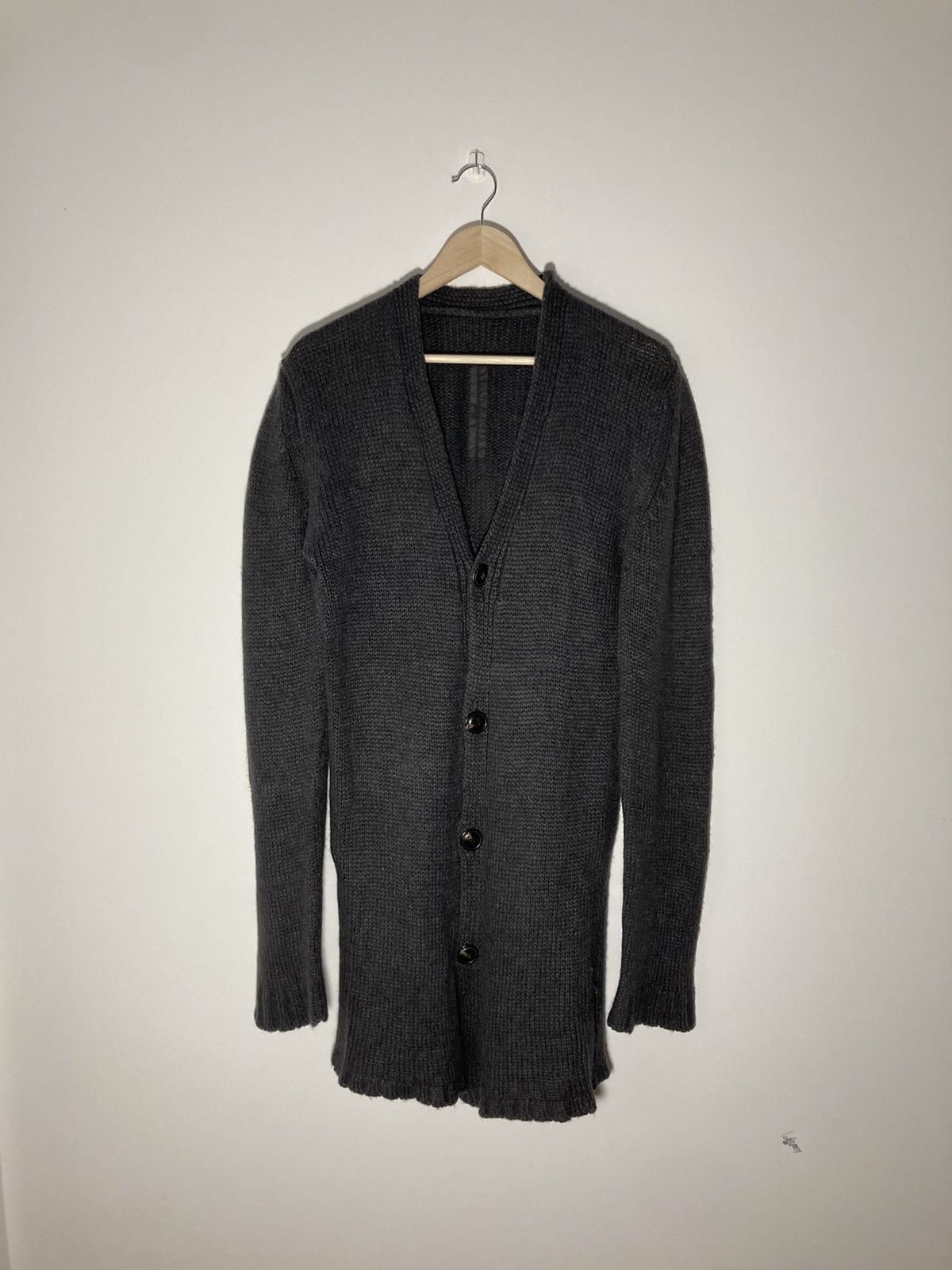 Pre-owned Archival Clothing X Rick Owens Aw10 Gleam Rick Owens Long Wool And Cashmere Cardigan In Grey