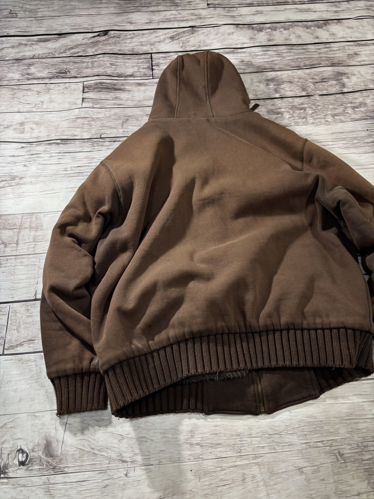 Carhartt × Hysteric Glamour × Vintage VINTAGE Y2K CARHARTT STYLE WASHED BROWN TRAVIS FUR HOODIE Size US L / EU 52-54 / 3 - 6 Thumbnail