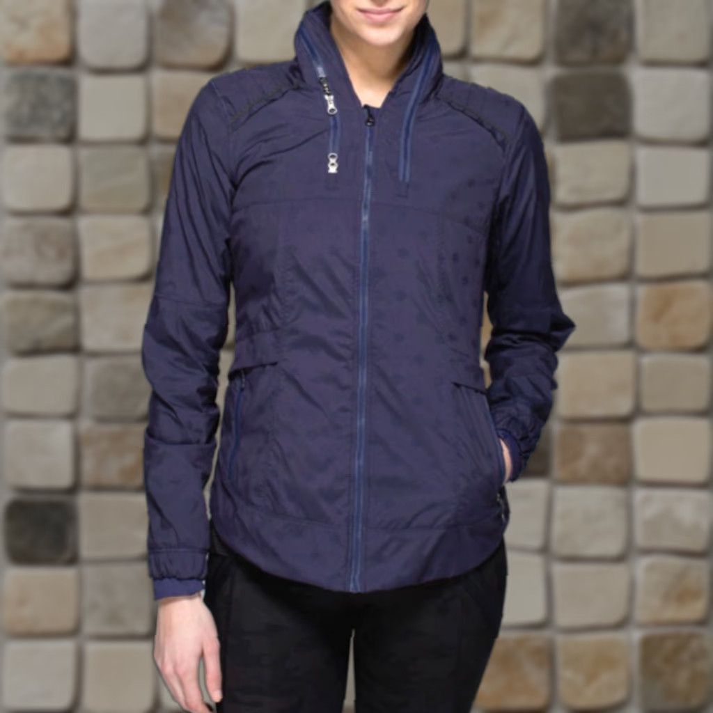 Lululemon Lululemon Women's Spring Forward Jacket Cadet Blue Stripe Dot Sz 6 Windbreaker Size M / US 6-8 / IT 42-44 - 1 Thumbnail